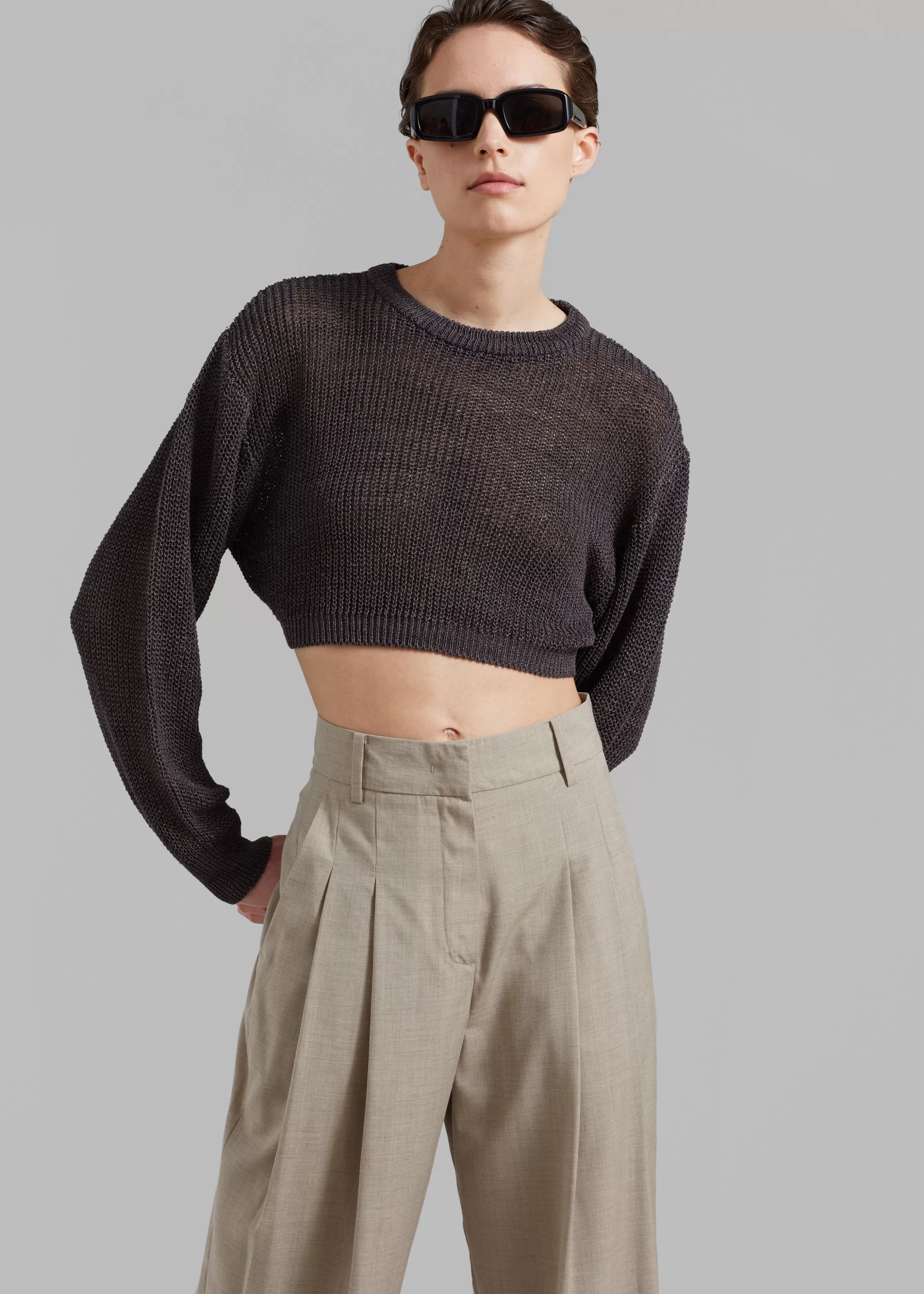 Women The Frankie Shop Abi Cropped Knit Top