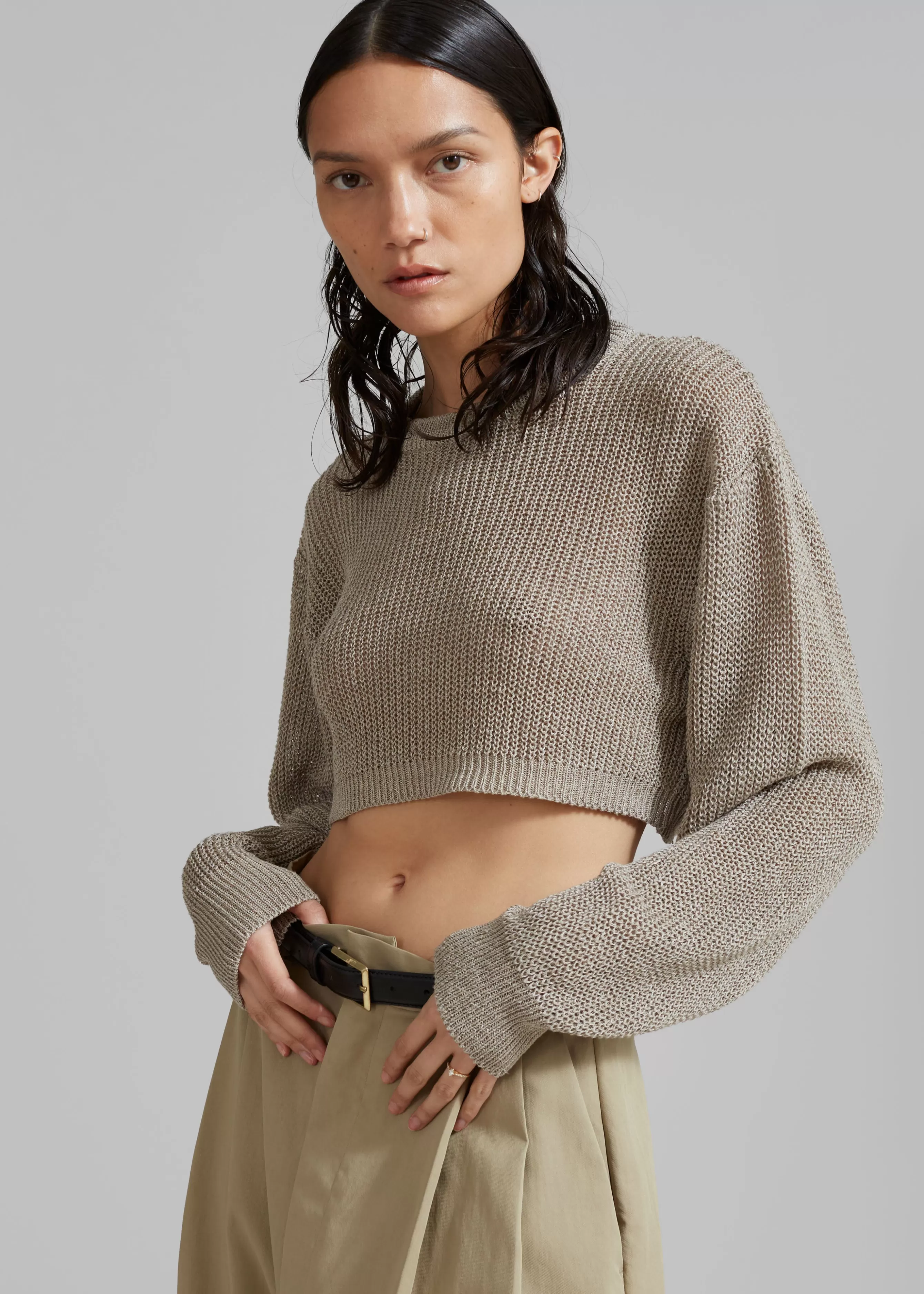 Women The Frankie Shop Abi Cropped Knit Top