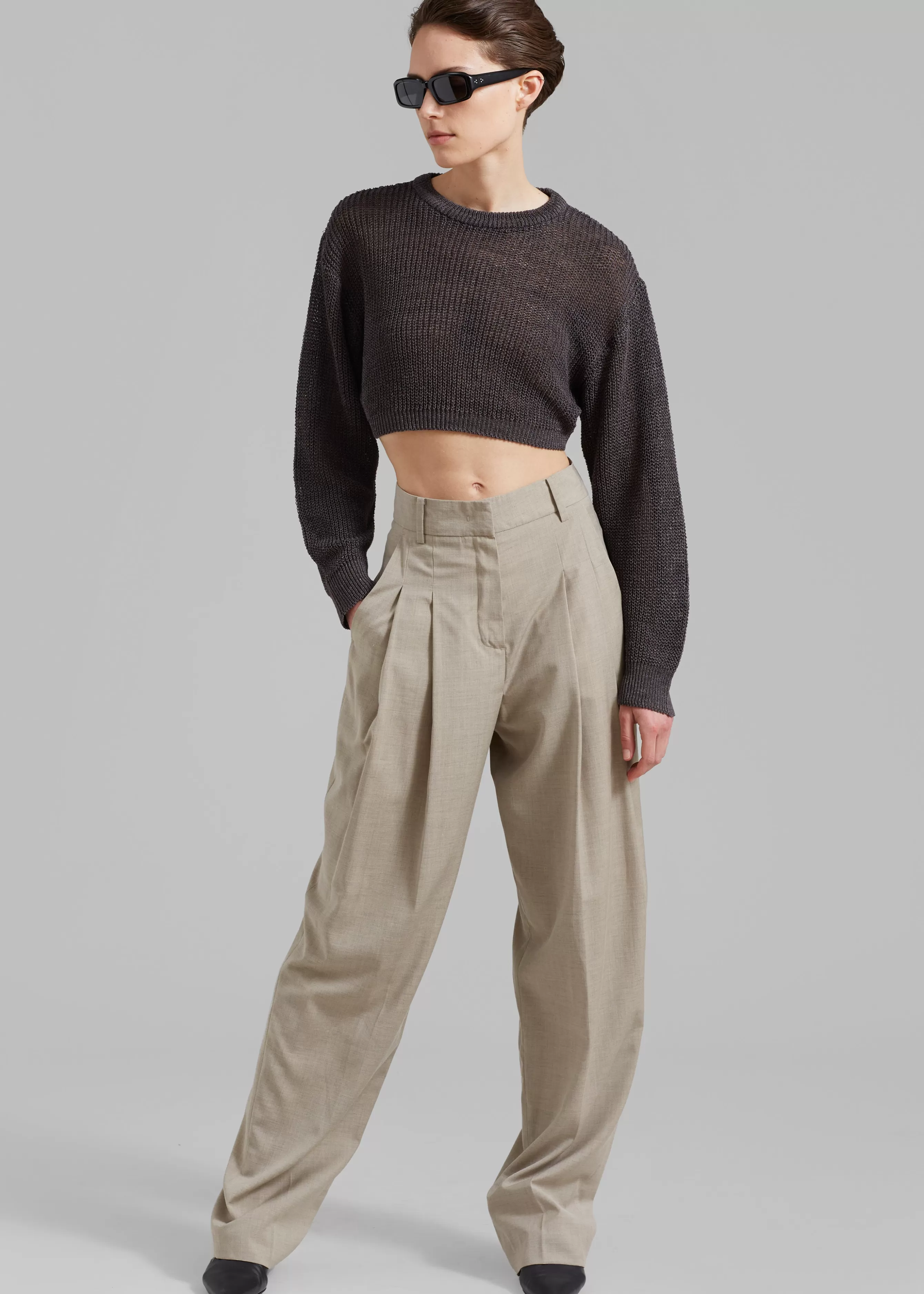 Women The Frankie Shop Abi Cropped Knit Top