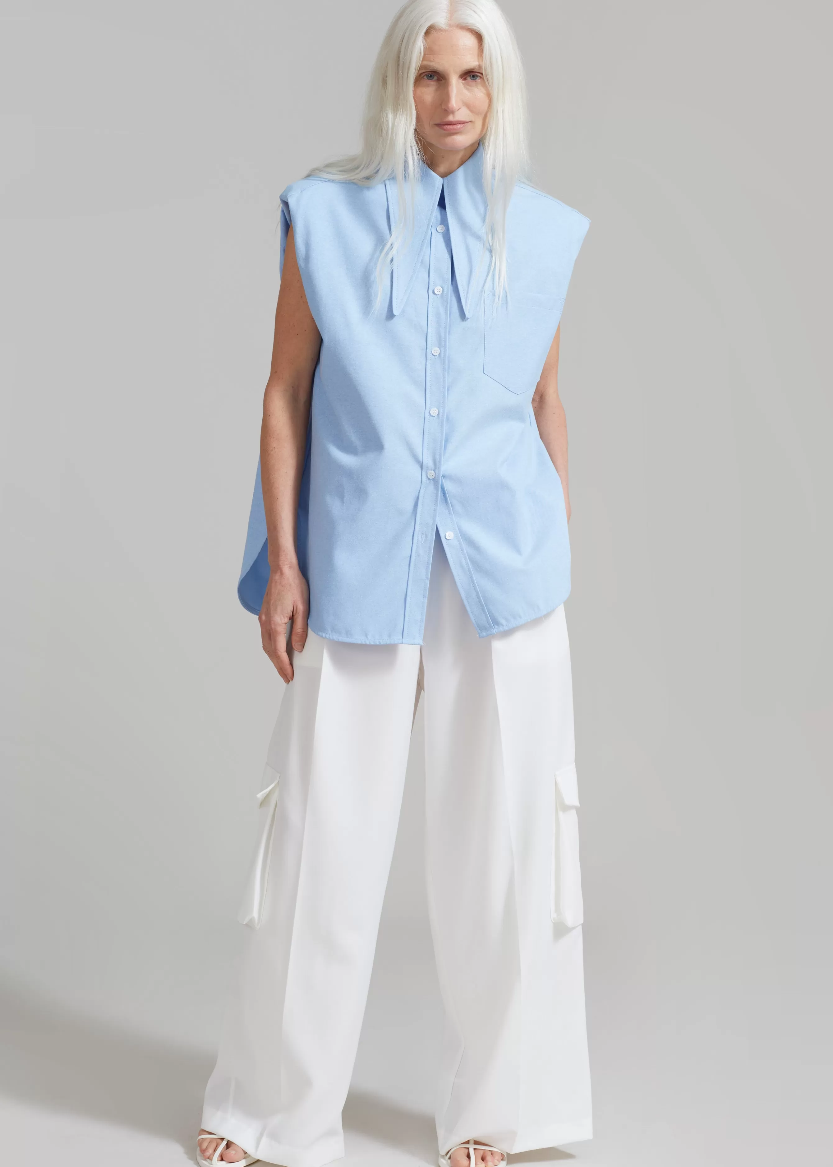 Women The Frankie Shop Aiden Long Collar Shirt