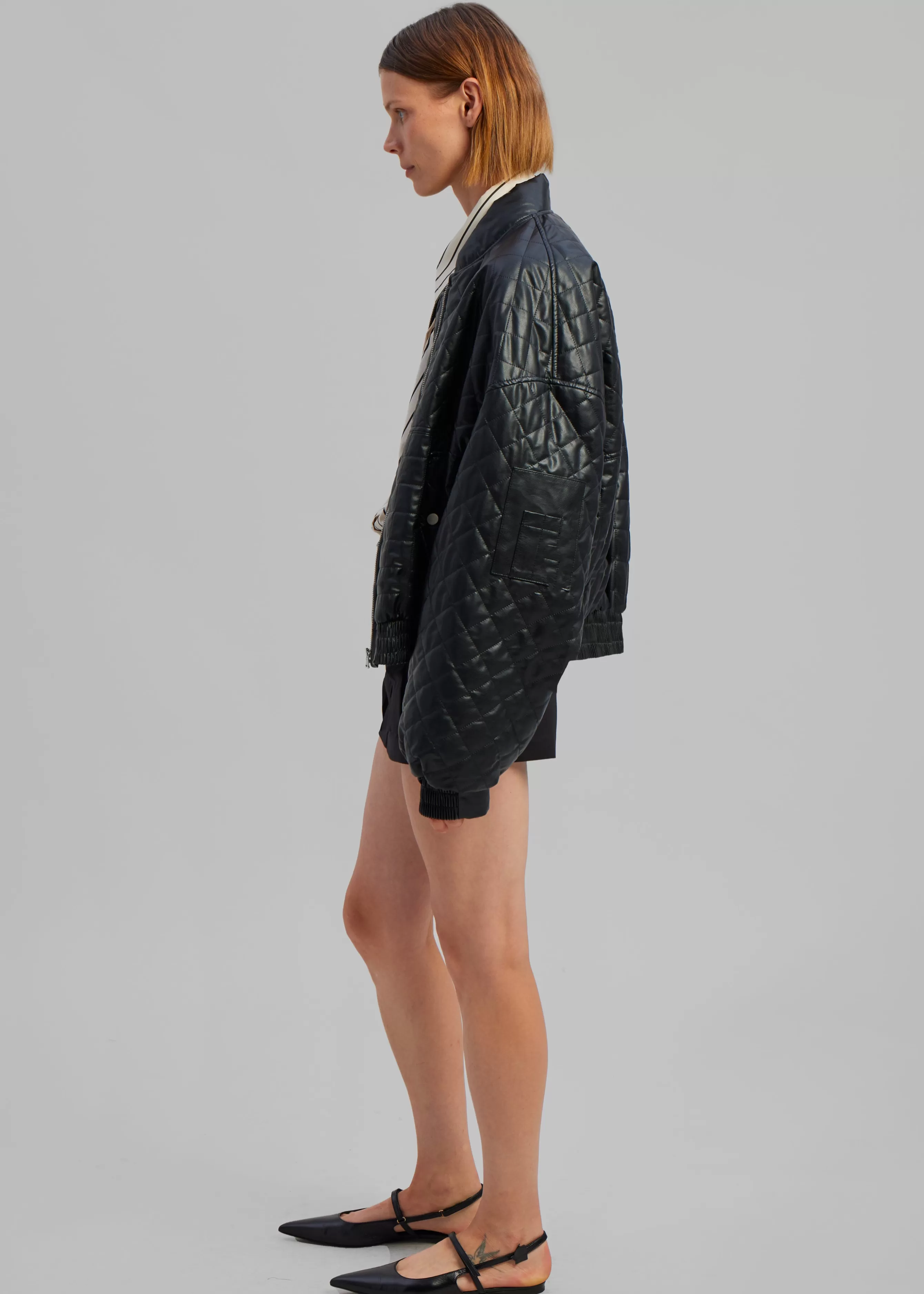 Women The Frankie Shop Alma Quilted Faux-Leather Bomber