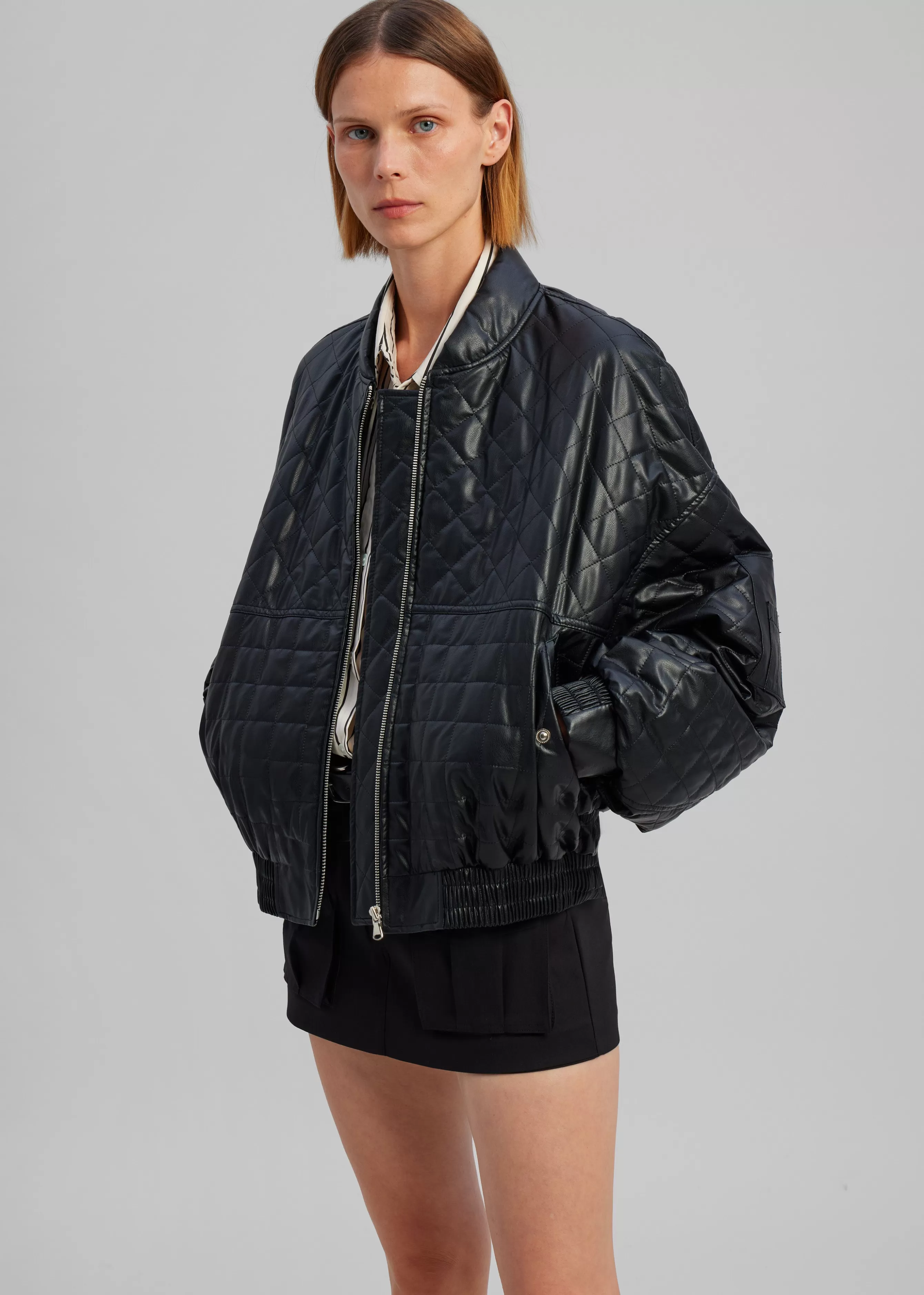 Women The Frankie Shop Alma Quilted Faux-Leather Bomber