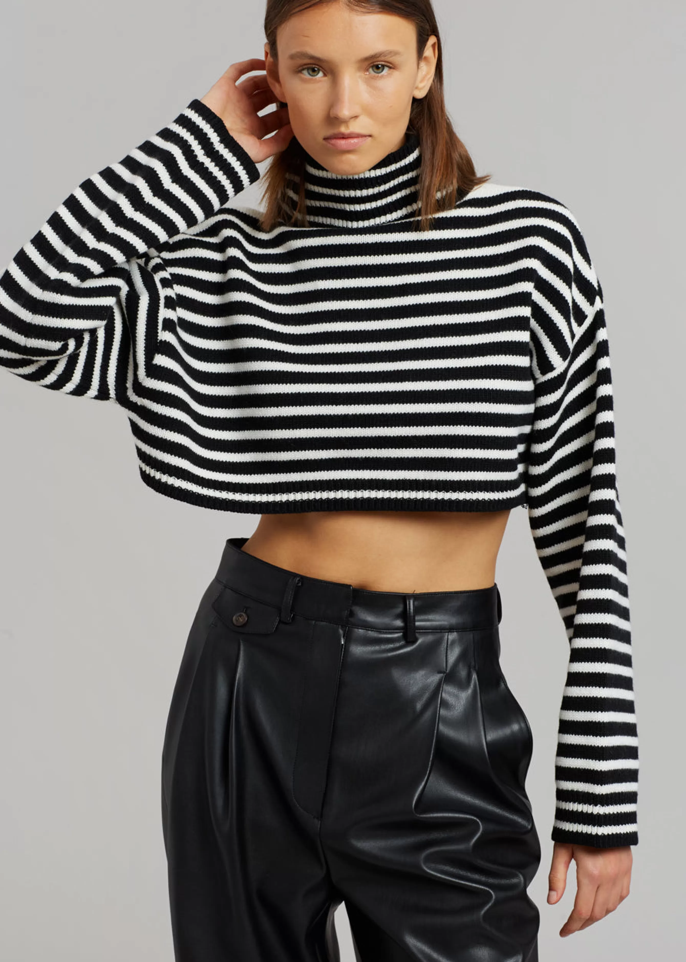 Women The Frankie Shop Athina Cropped Turtleneck Sweater