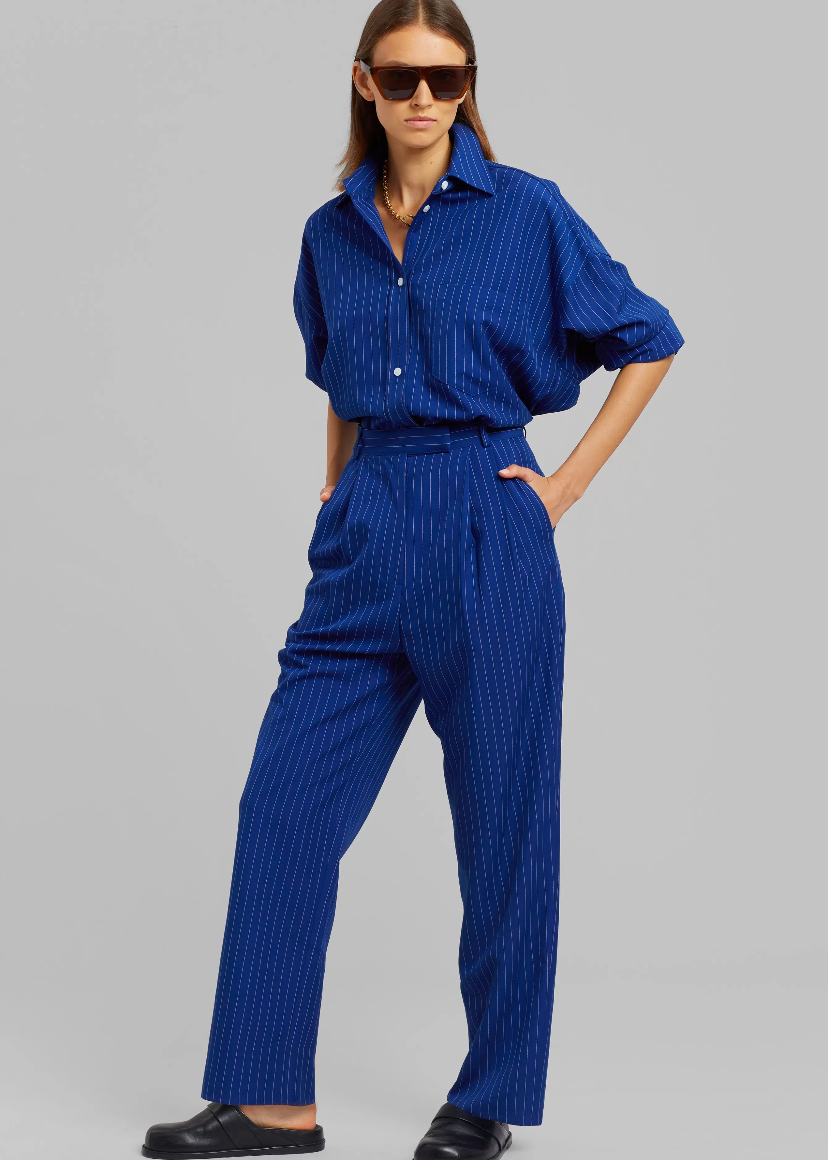 Women The Frankie Shop Bea Fluid Stripe Suit Pants