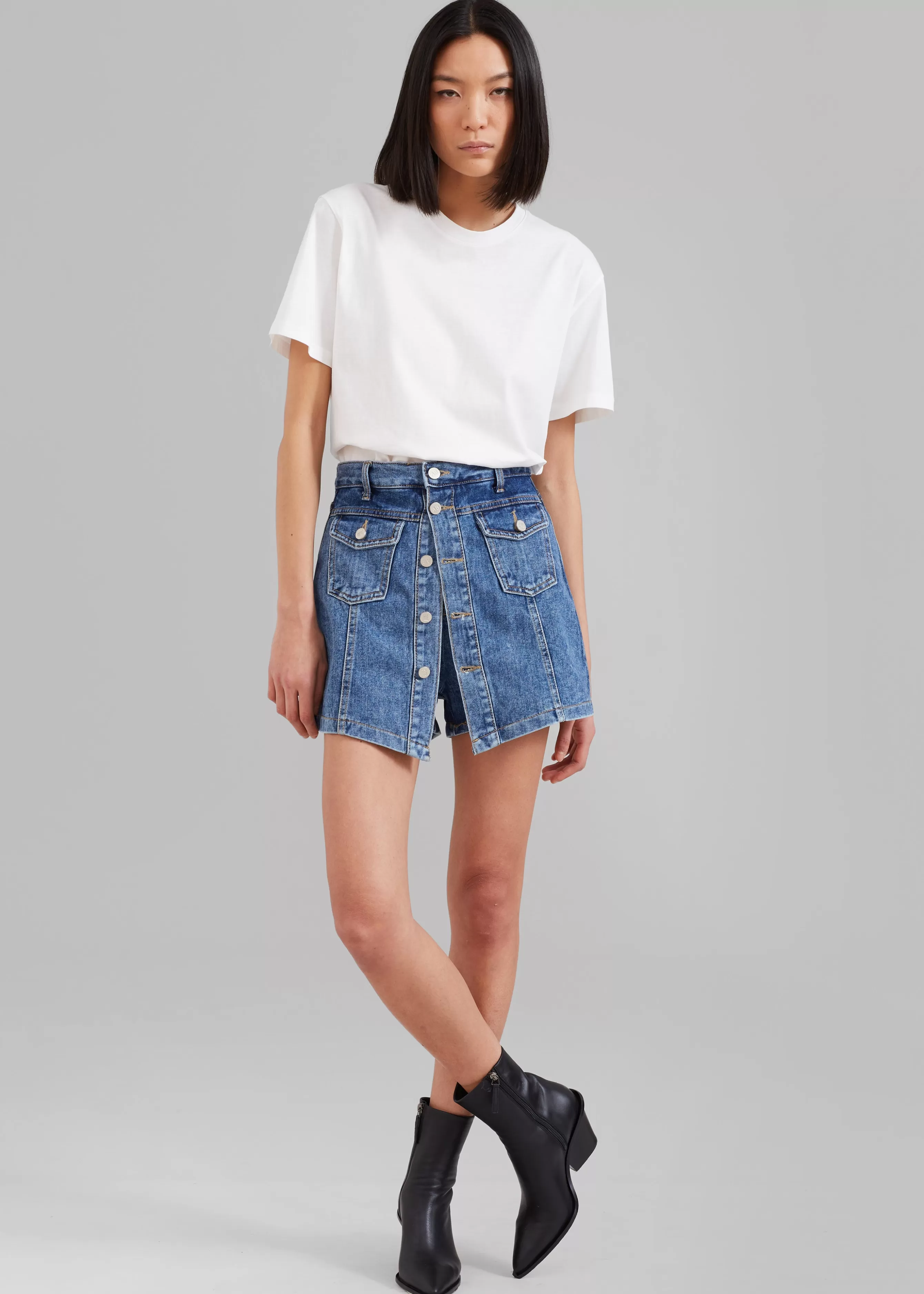 Women The Frankie Shop Blades Denim Skort