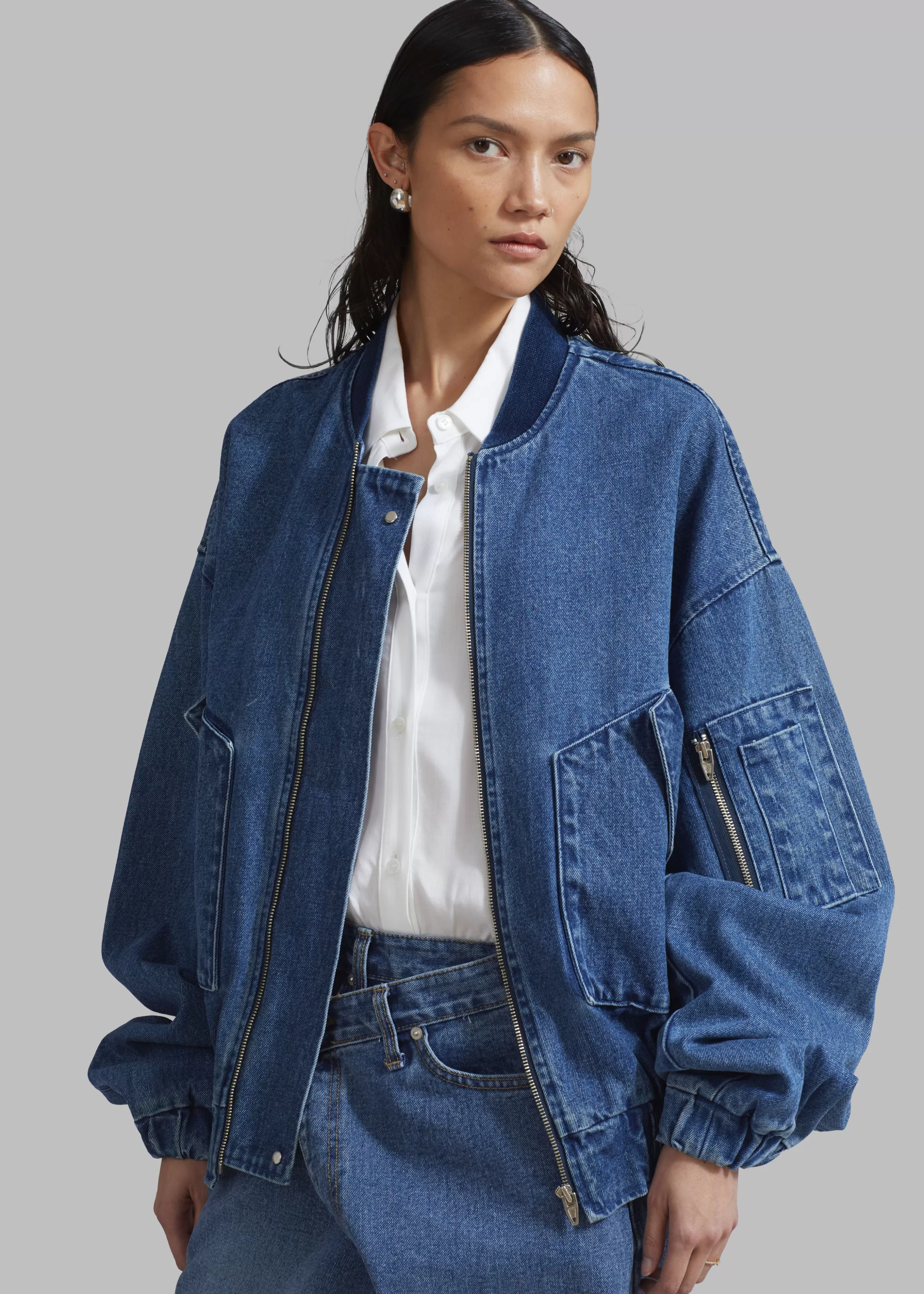 Men The Frankie Shop Cade Denim Bomber