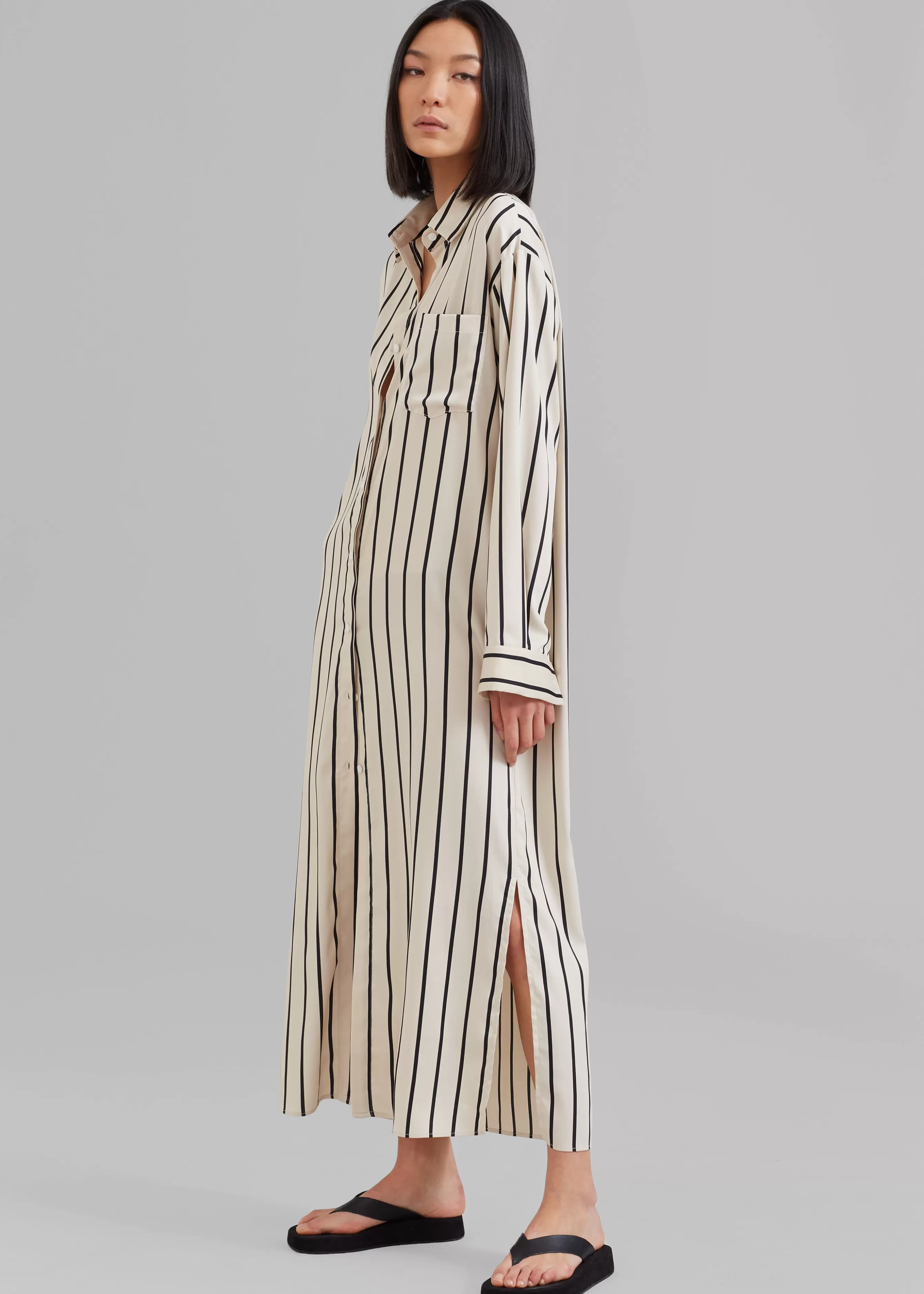 Women The Frankie Shop Cala Satin Shirt Dress