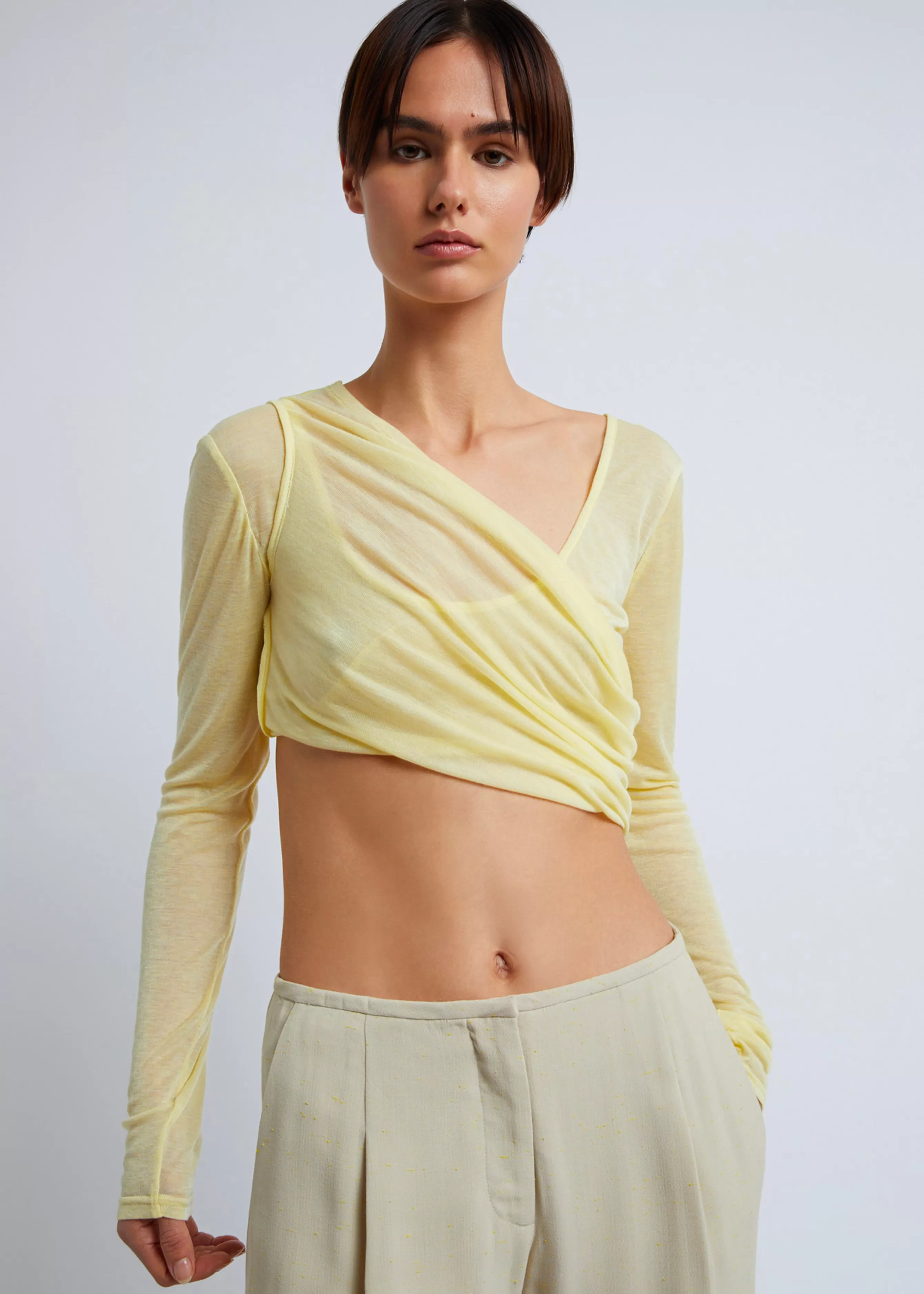 Women The Frankie Shop Christopher Esber Folded Crop L/S Top