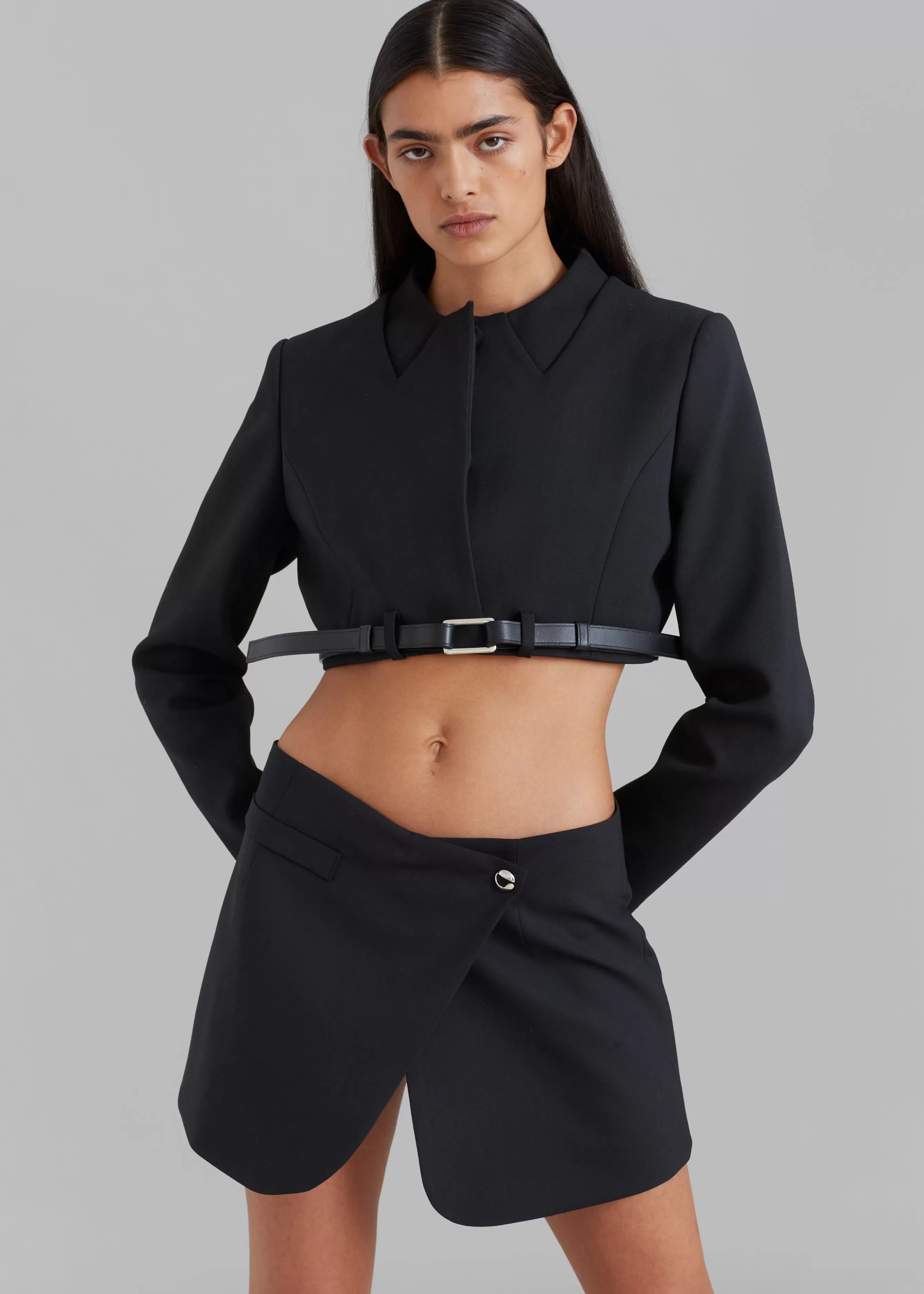 Women The Frankie Shop Coperni Cropped Trompe-L'Oeil Jacket