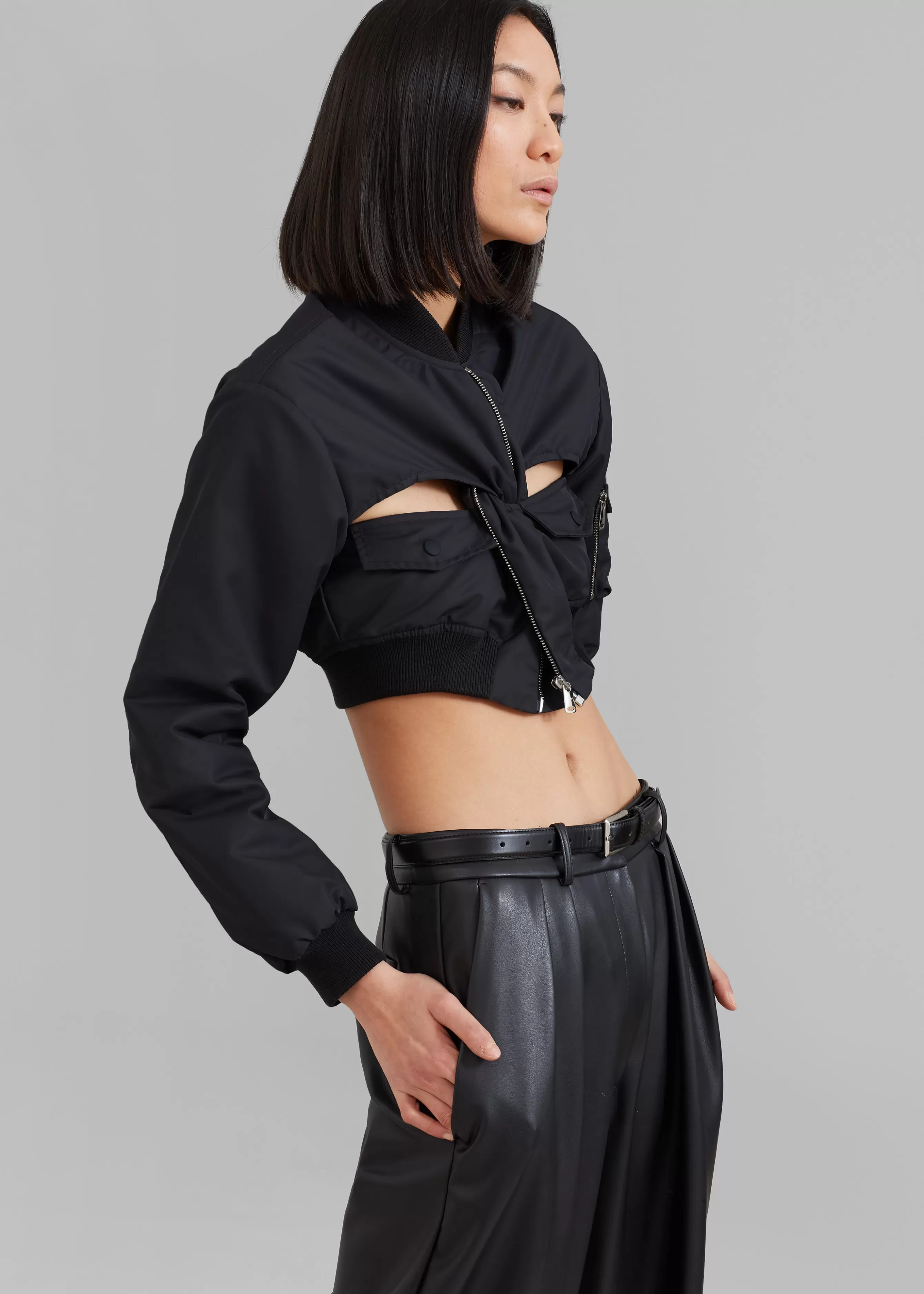 Women The Frankie Shop Coperni Cut-Out Cropped Bomber Jacket