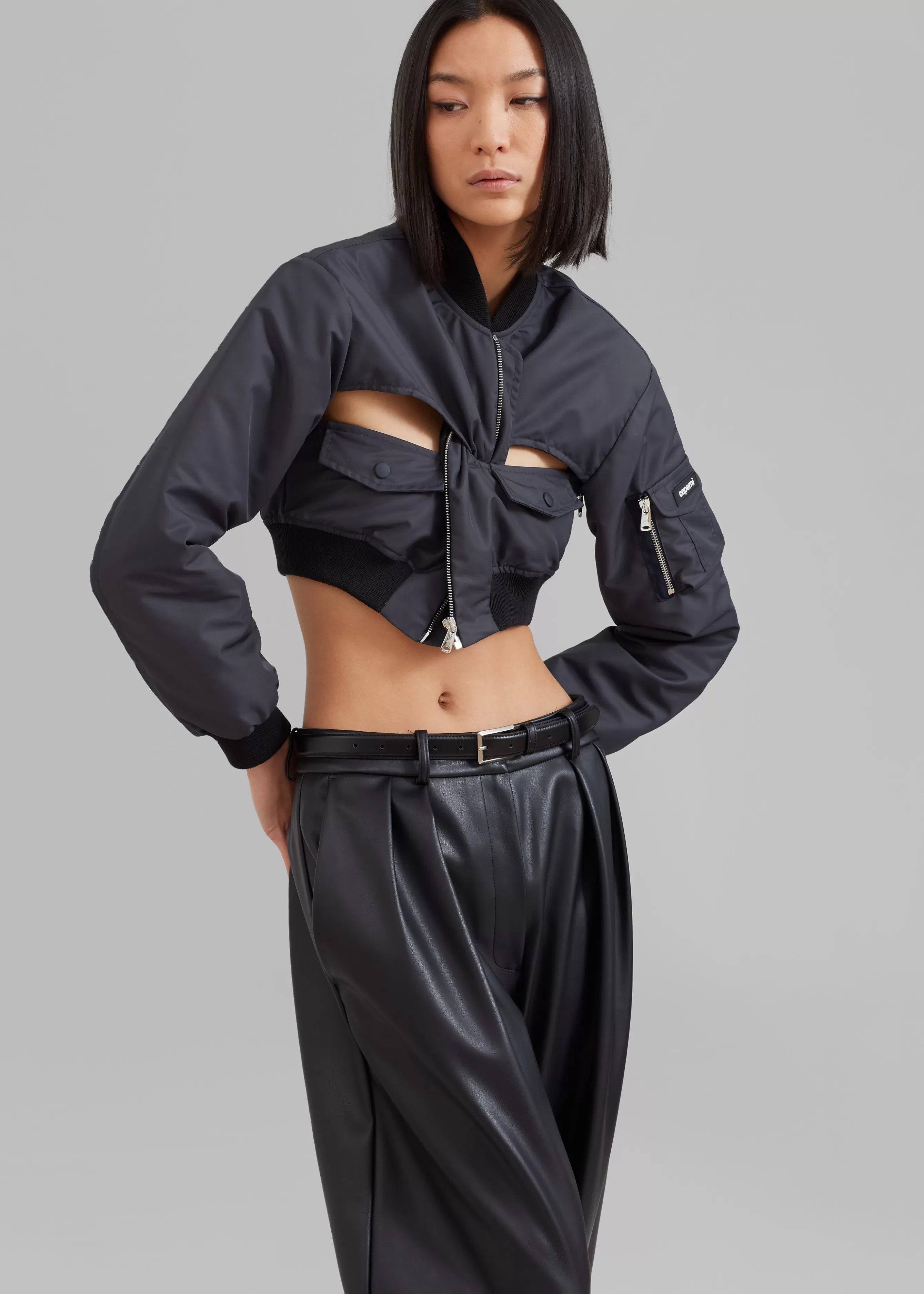 Women The Frankie Shop Coperni Cut-Out Cropped Bomber Jacket