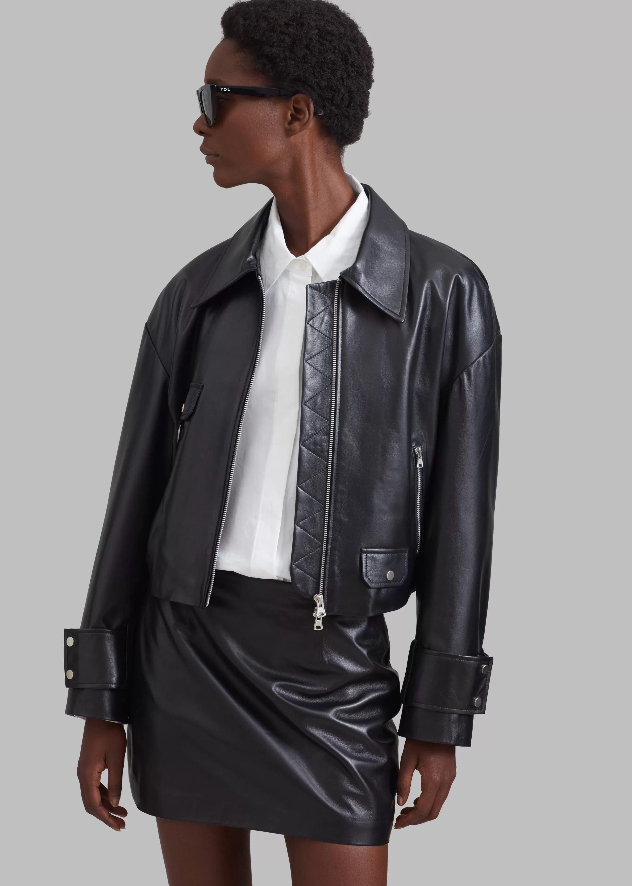 Women The Frankie Shop Derby Leather Jacket