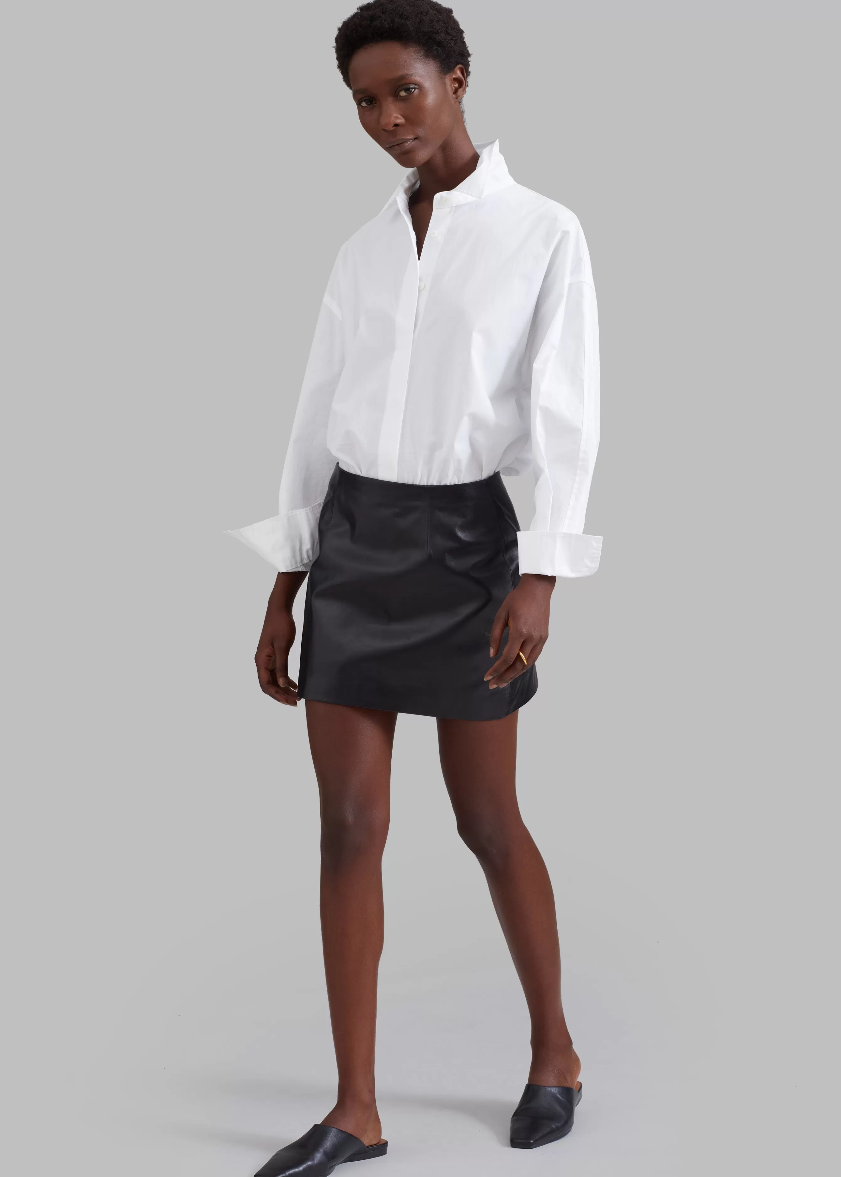 Women The Frankie Shop Derby Leather Mini Skirt