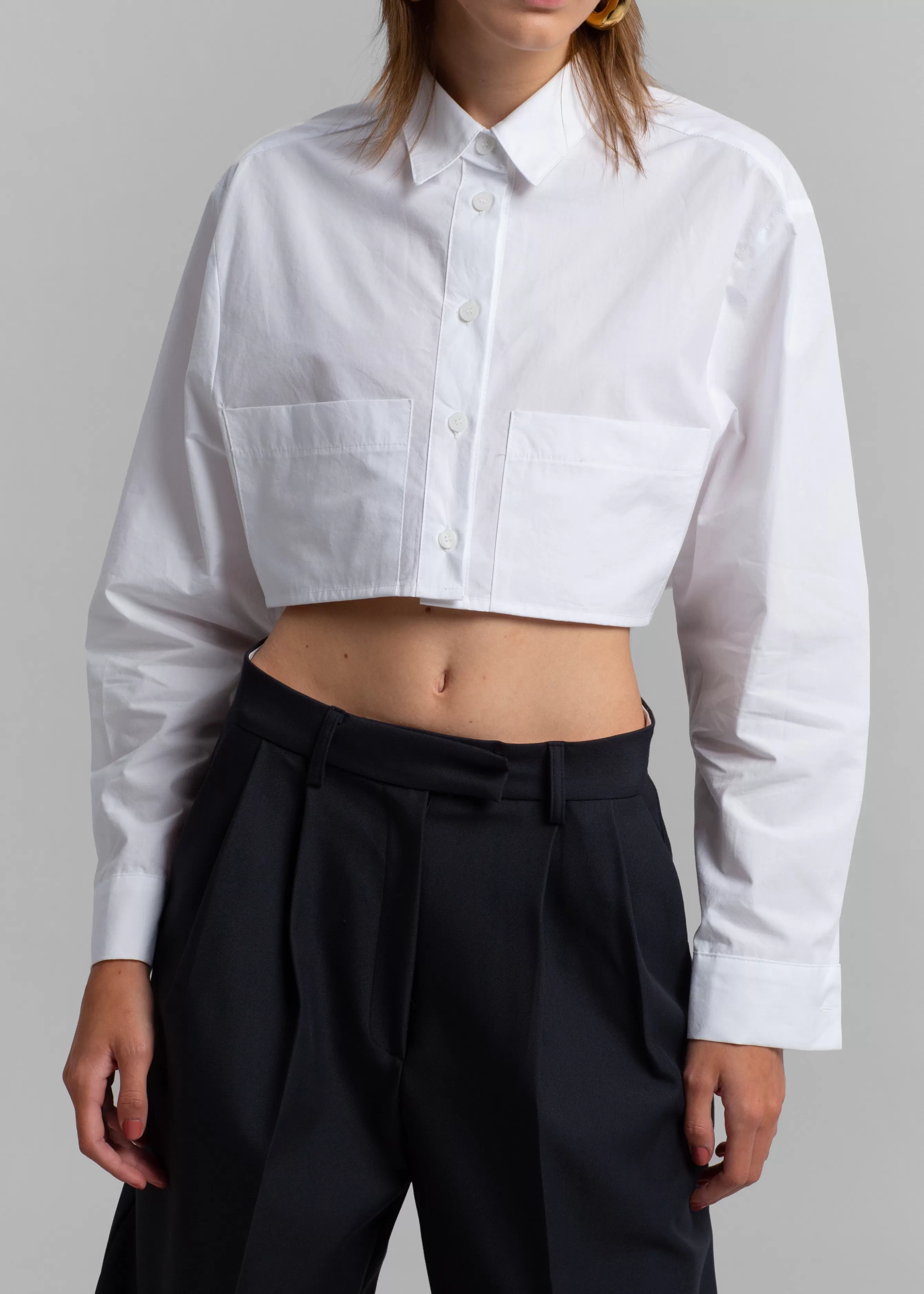 Women The Frankie Shop Elo Cropped Pocket Shirt