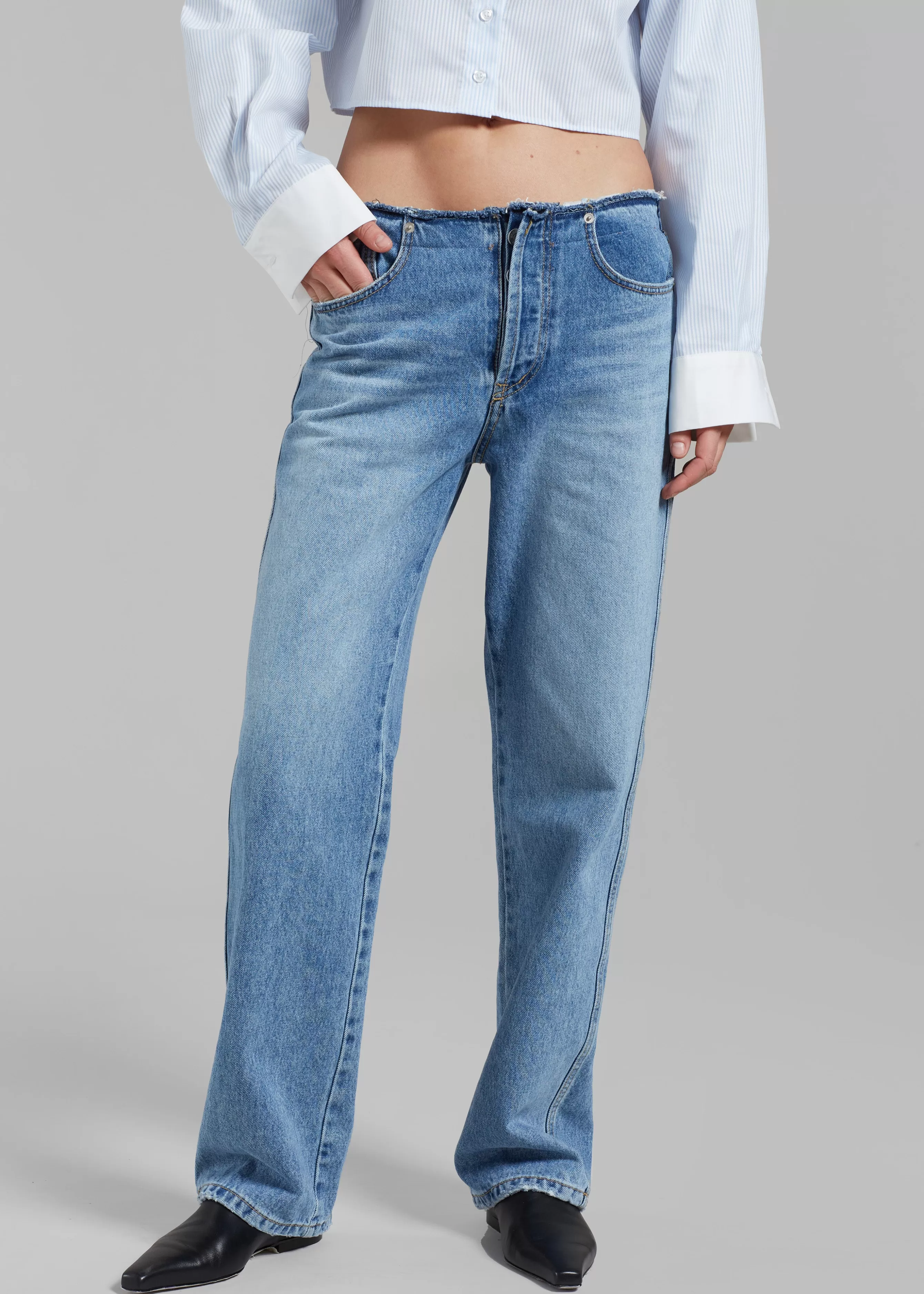 Women The Frankie Shop Genesis Raw Waist Jeans