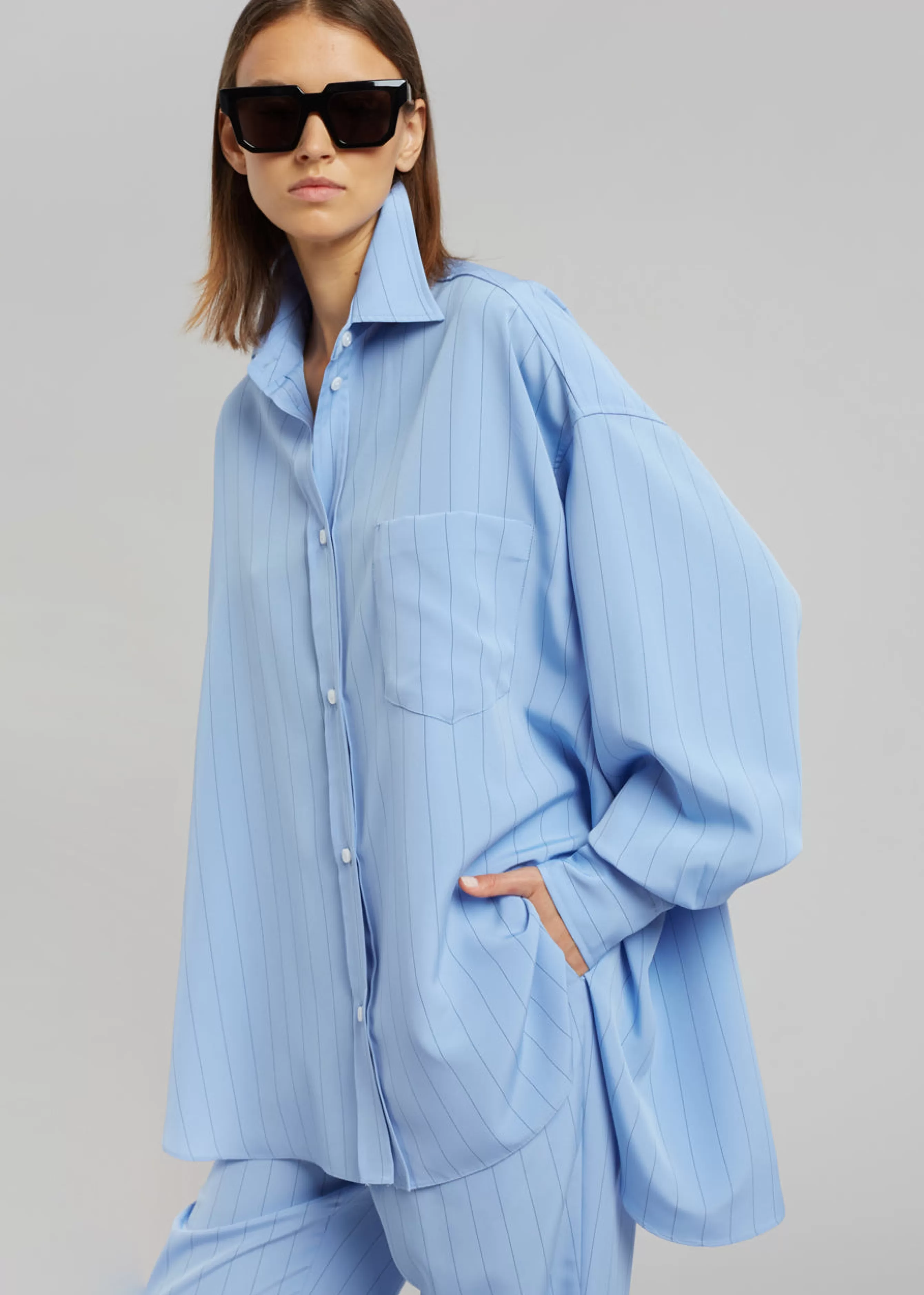 Women The Frankie Shop Georgia Fluid Stripe Shirt