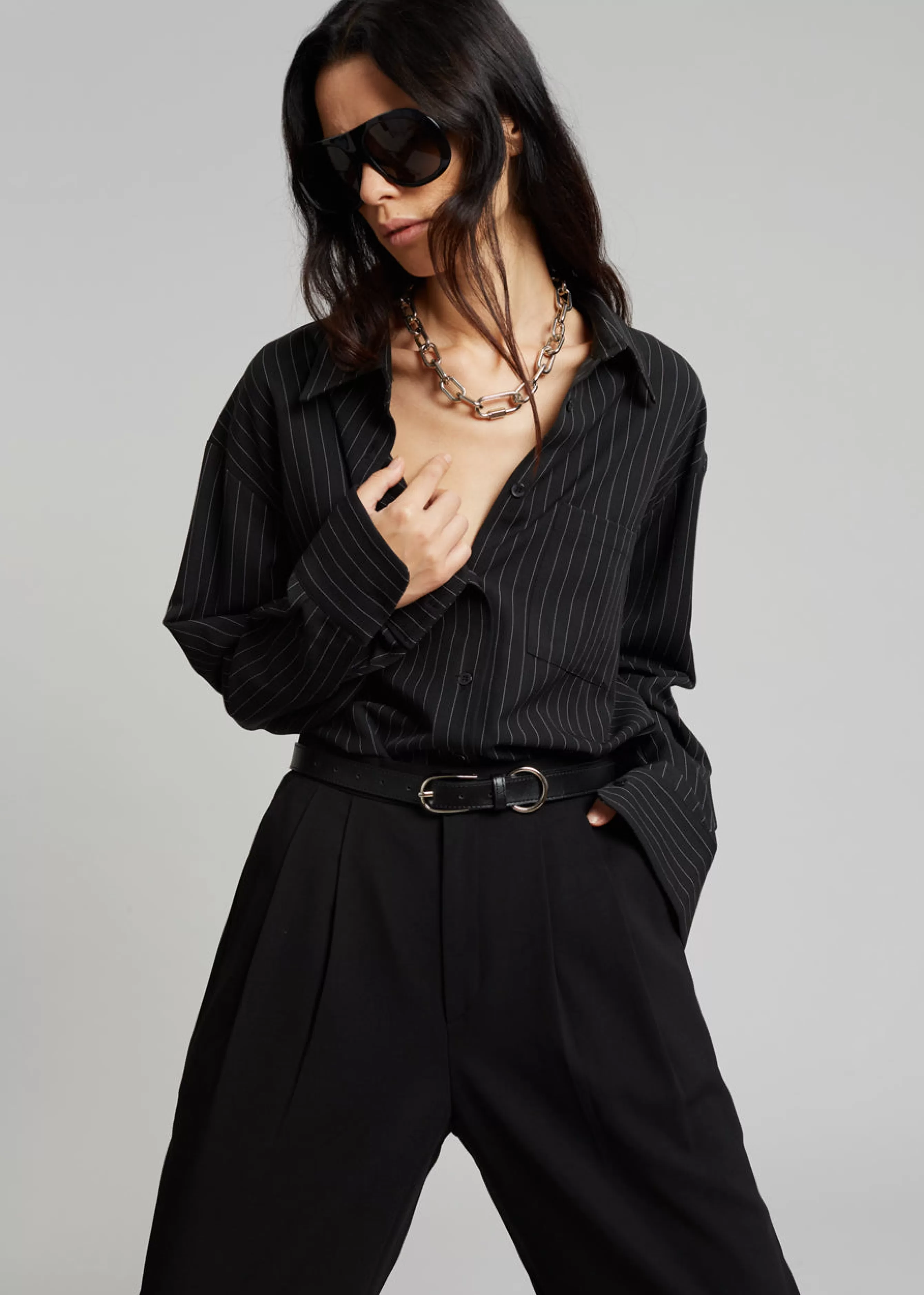 Women The Frankie Shop Georgia Pinstripe Shirt