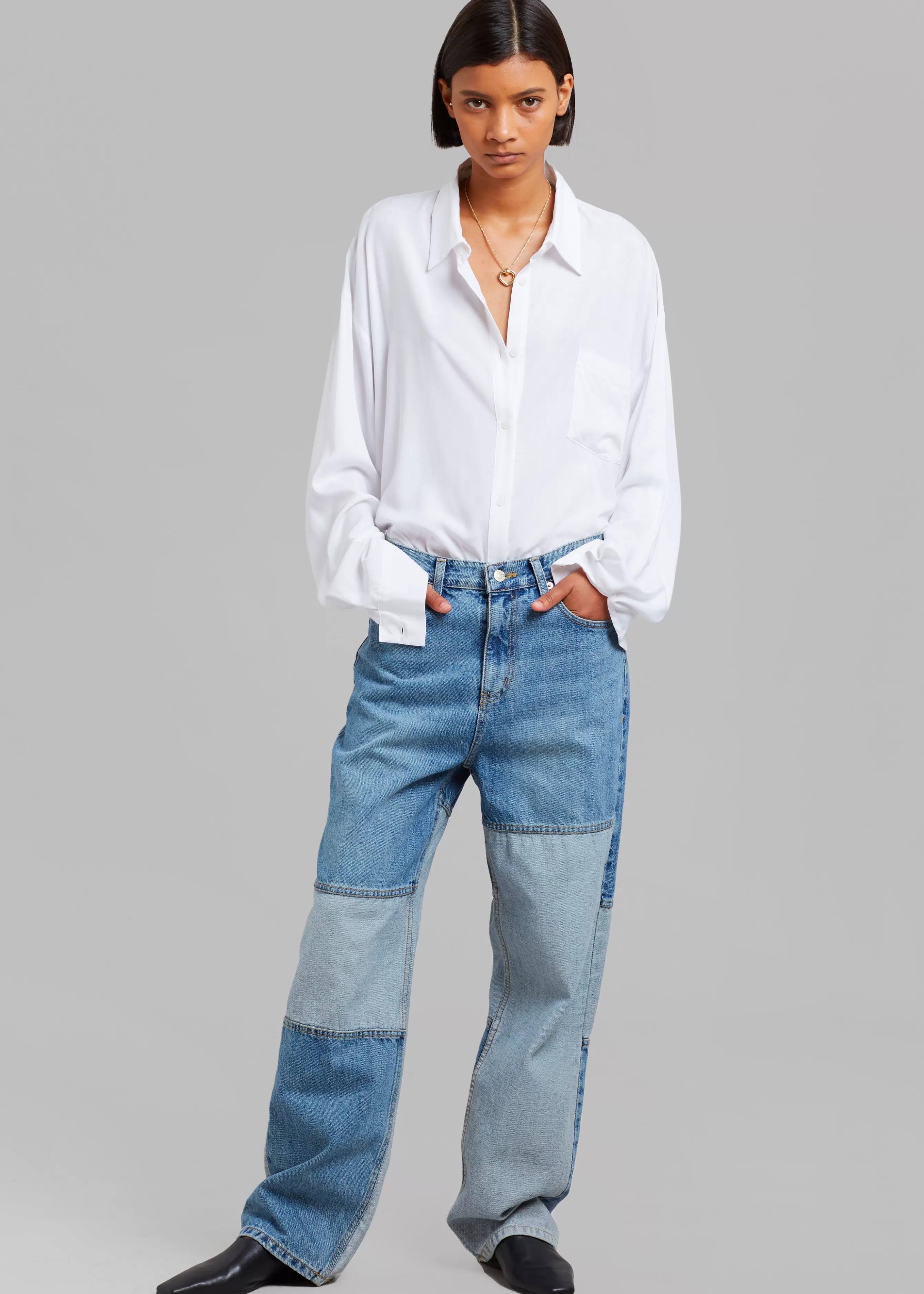 Women The Frankie Shop Gesina Patchwork Denim Pants