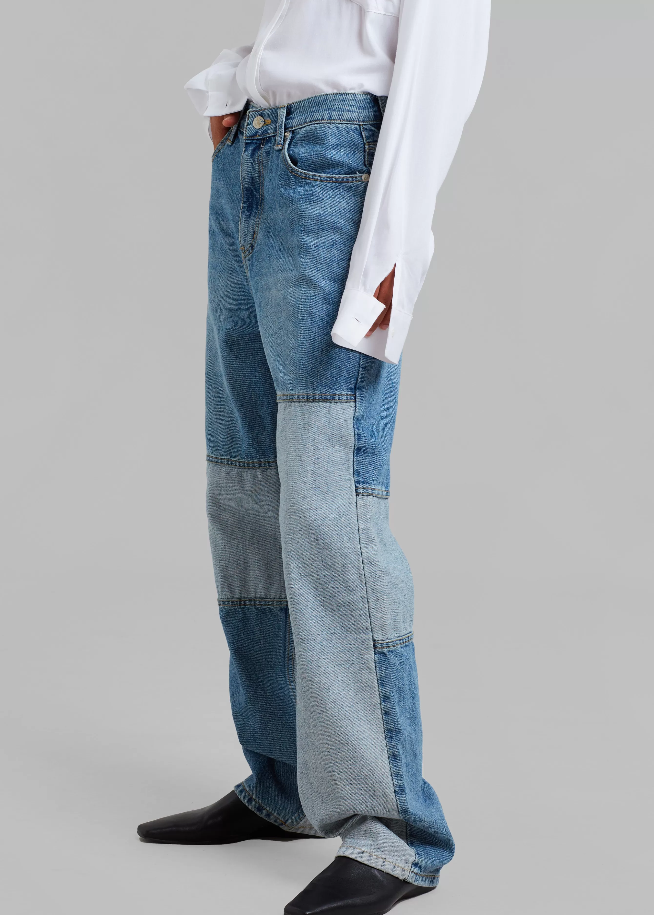 Women The Frankie Shop Gesina Patchwork Denim Pants