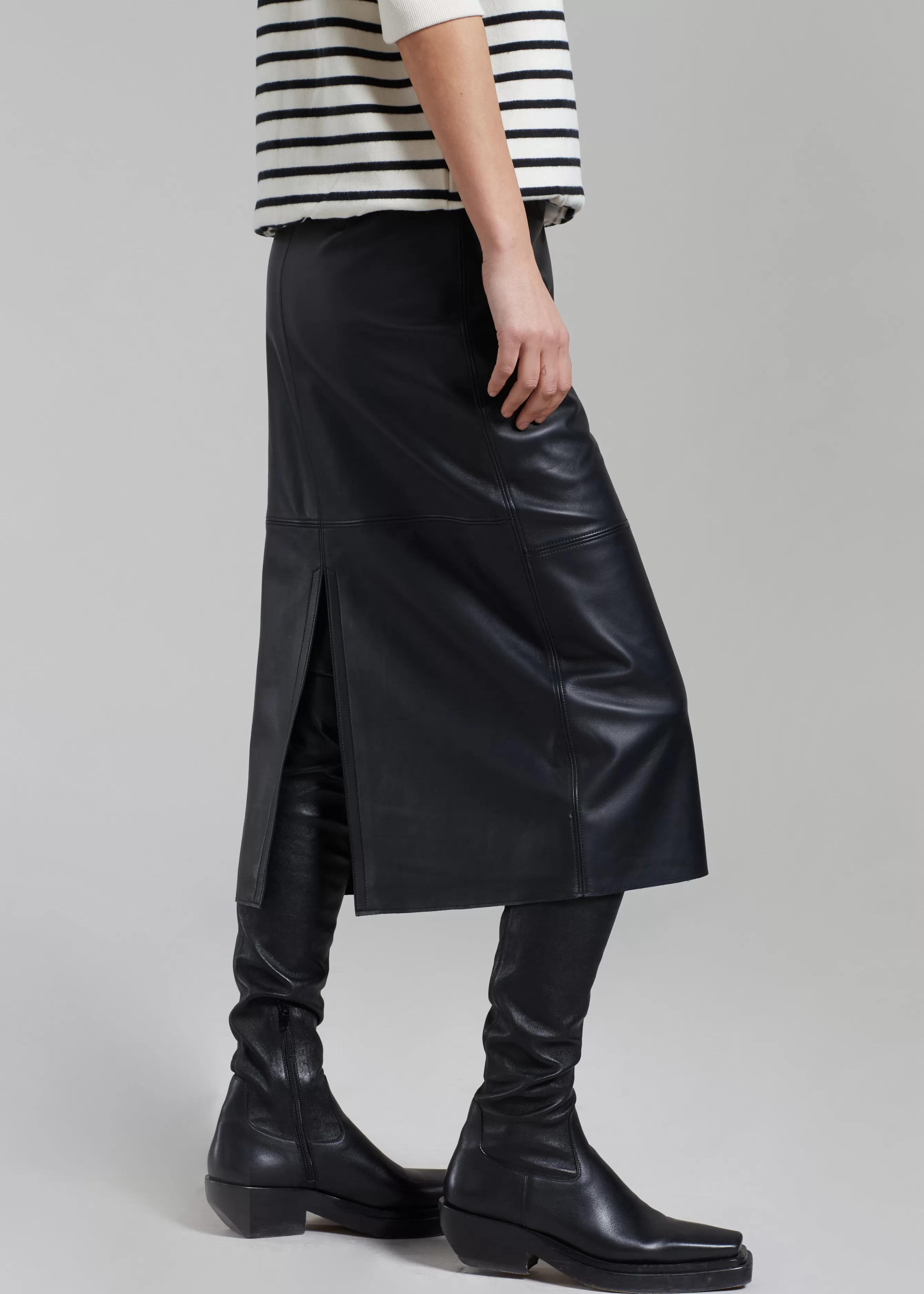 Women The Frankie Shop Heather Leather Pencil Skirt