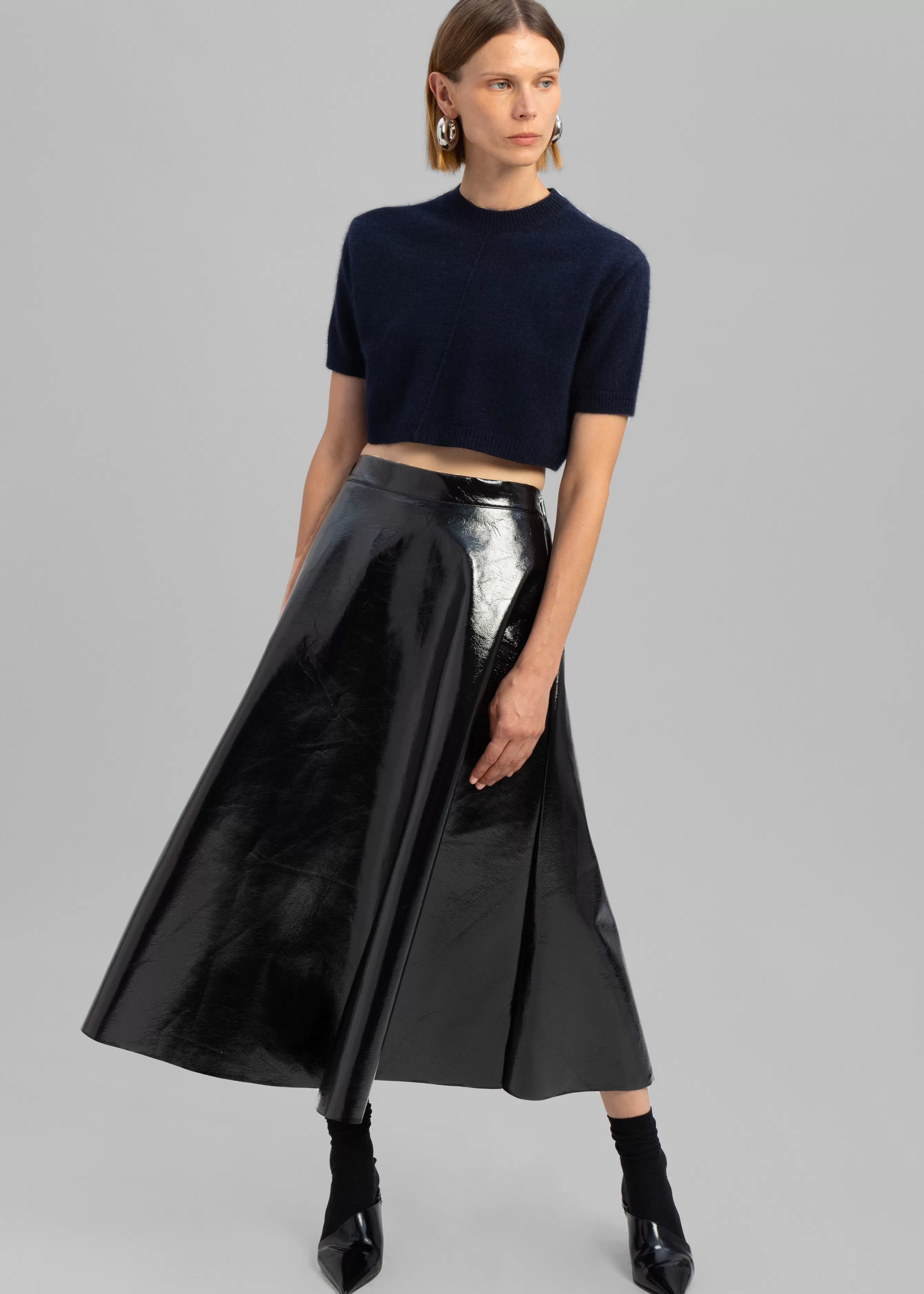 Women The Frankie Shop Hilma Vinyl Midi Skirt