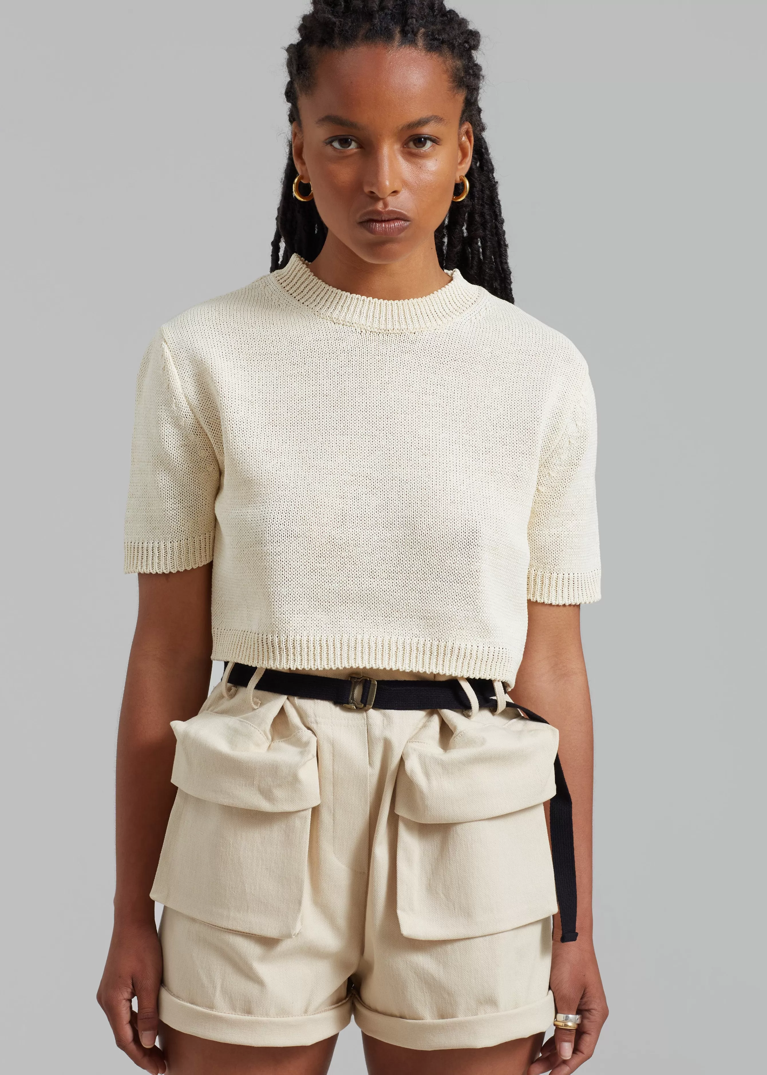 Women The Frankie Shop Holly Cropped Knit Top