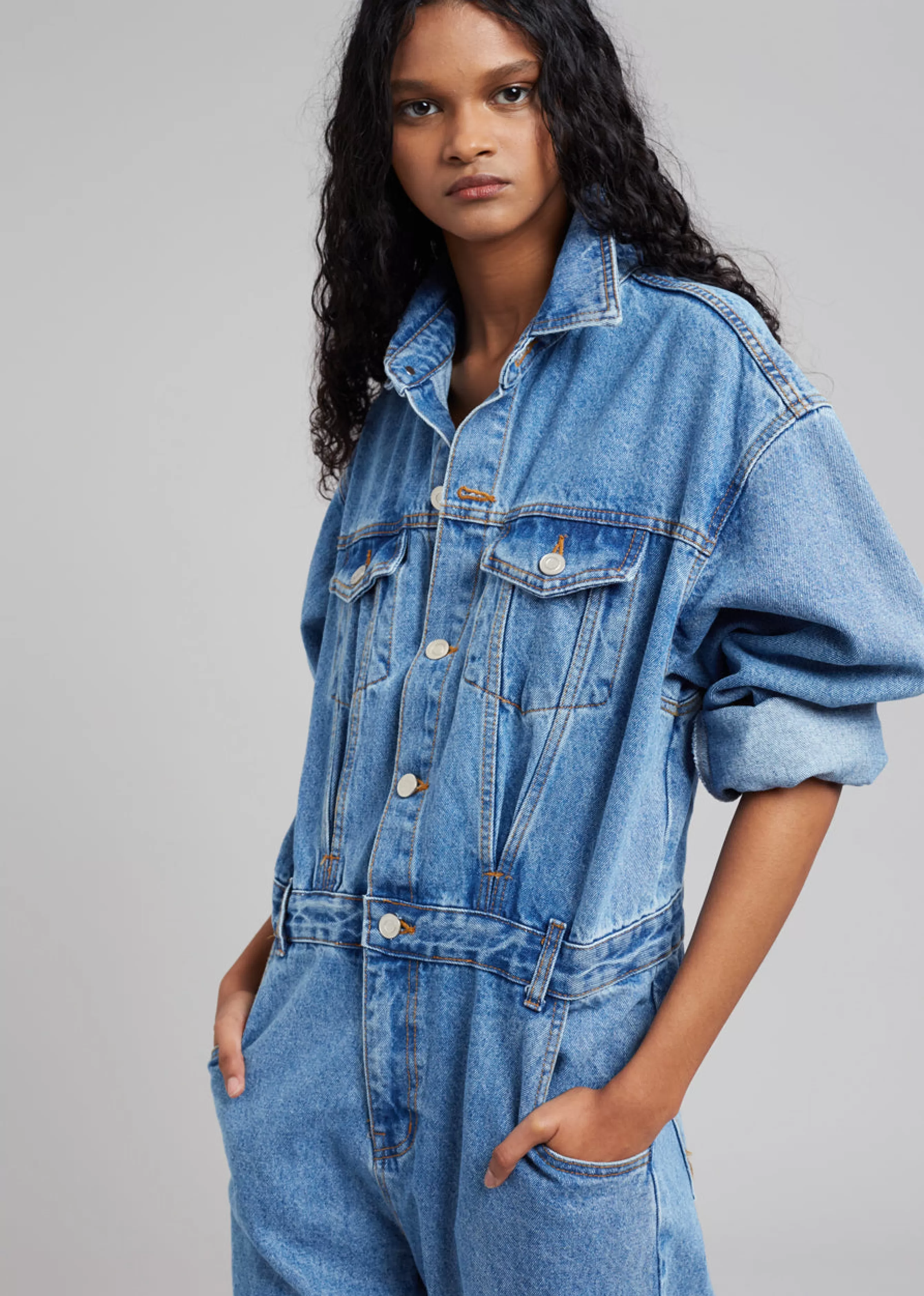 Women The Frankie Shop Jas Denim Jumpsuit