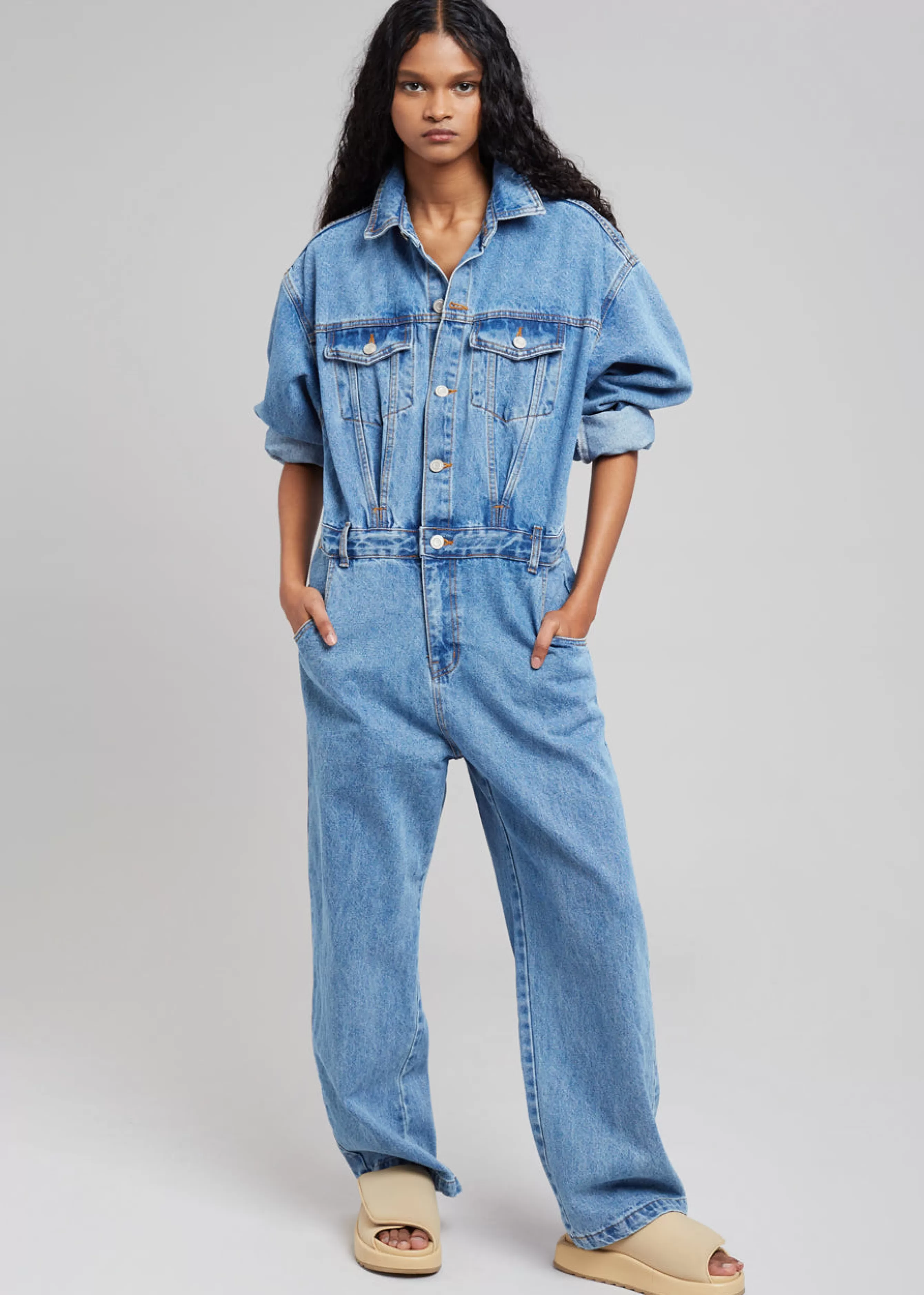 Women The Frankie Shop Jas Denim Jumpsuit