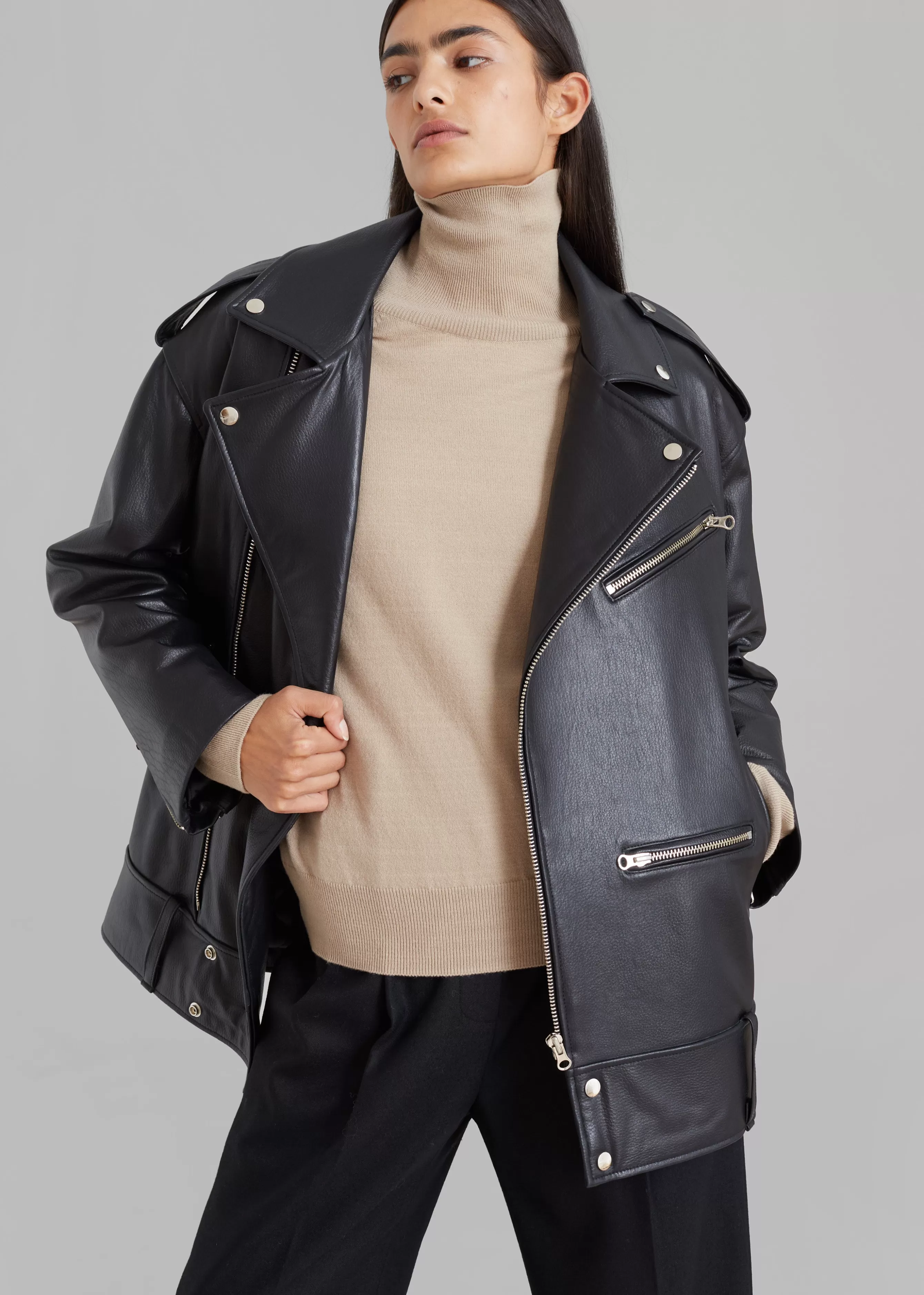 Women The Frankie Shop Jax Leather Biker Jacket