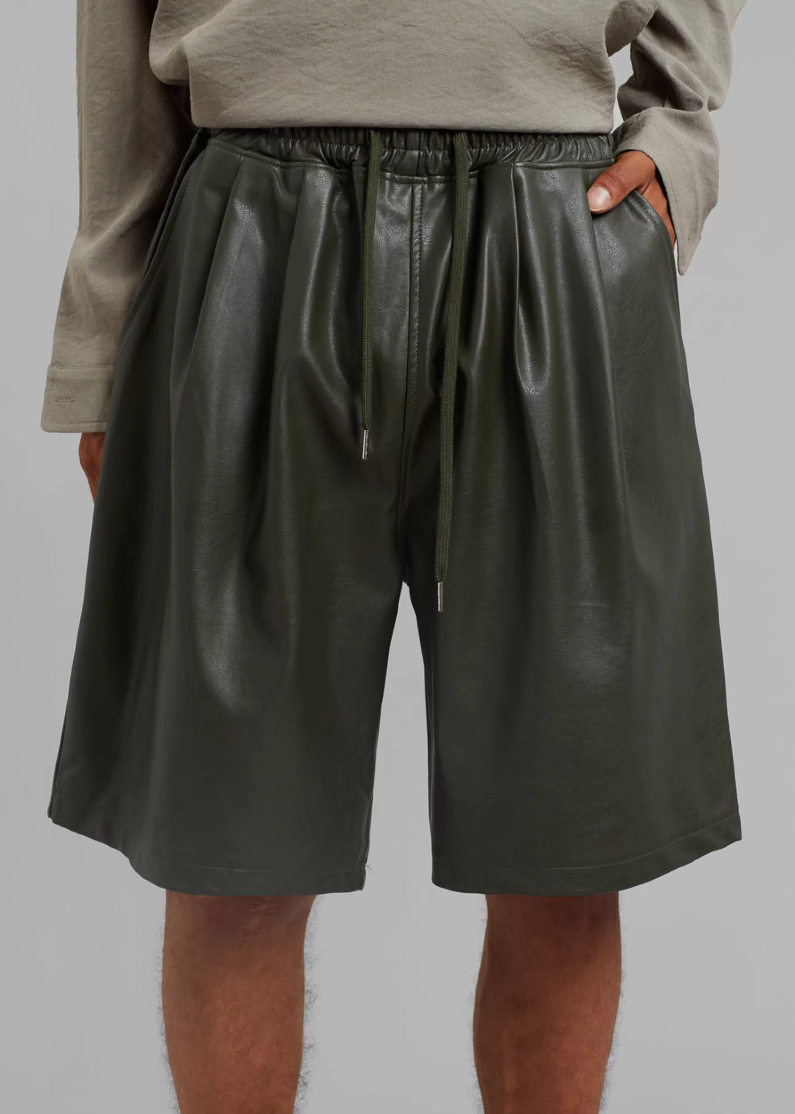 Men The Frankie Shop Jonas Faux Leather Shorts