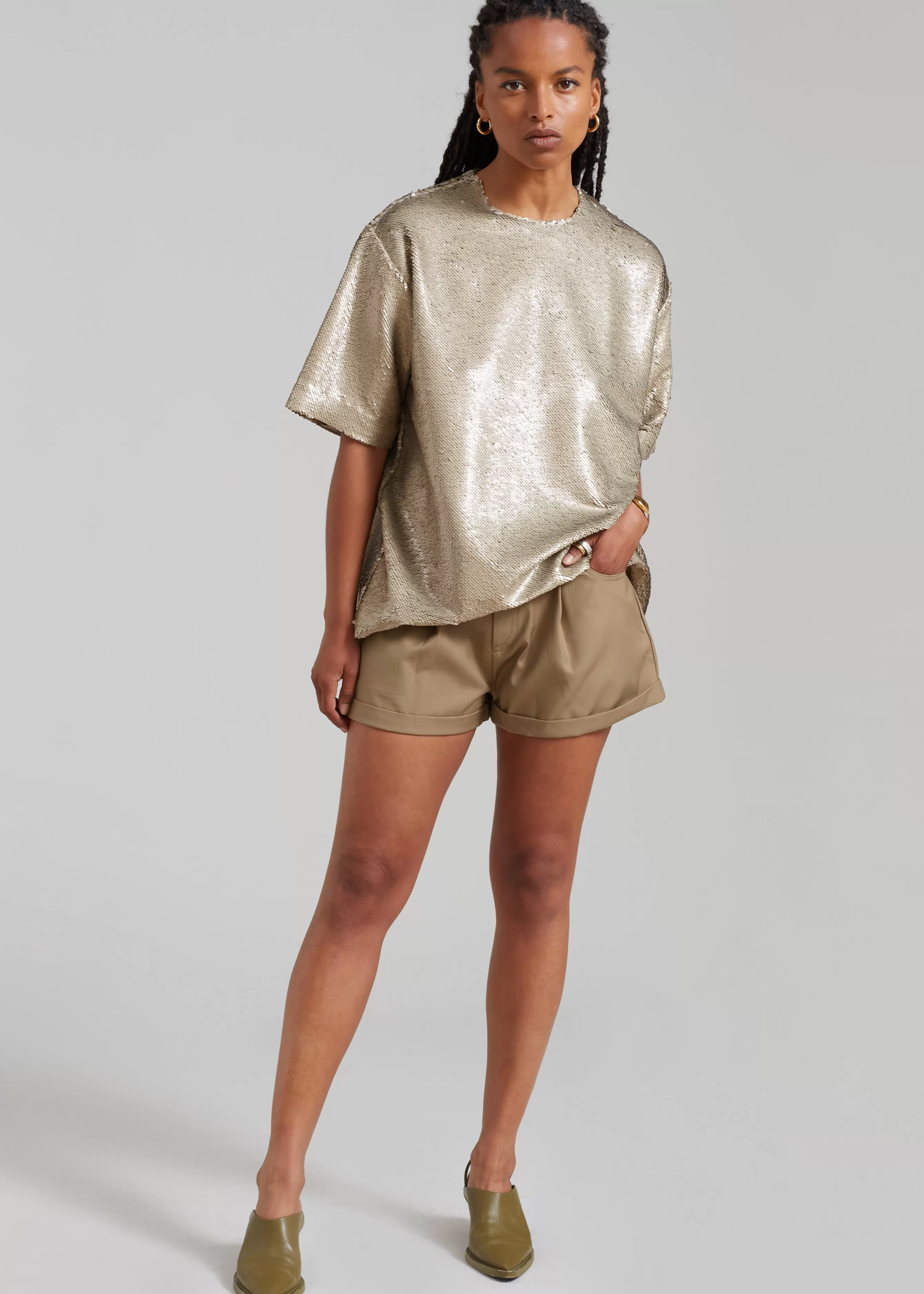 Women The Frankie Shop Jones Boxy Sequins Tee