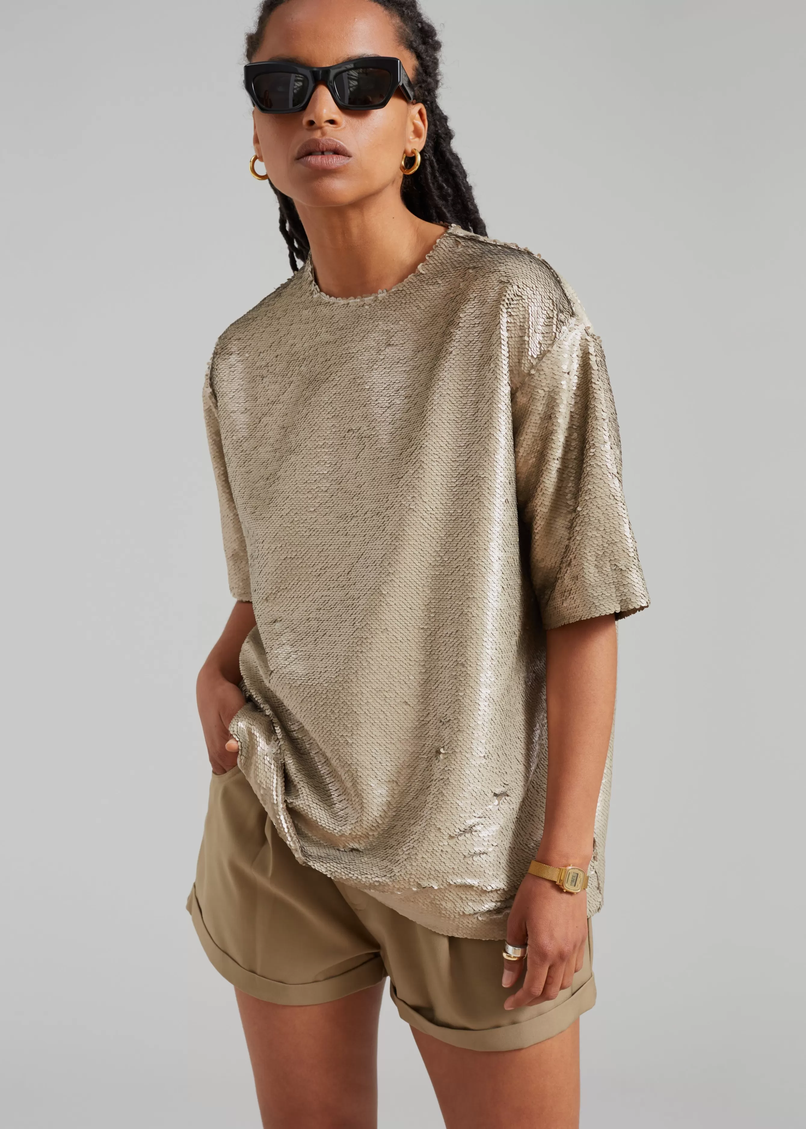 Women The Frankie Shop Jones Boxy Sequins Tee