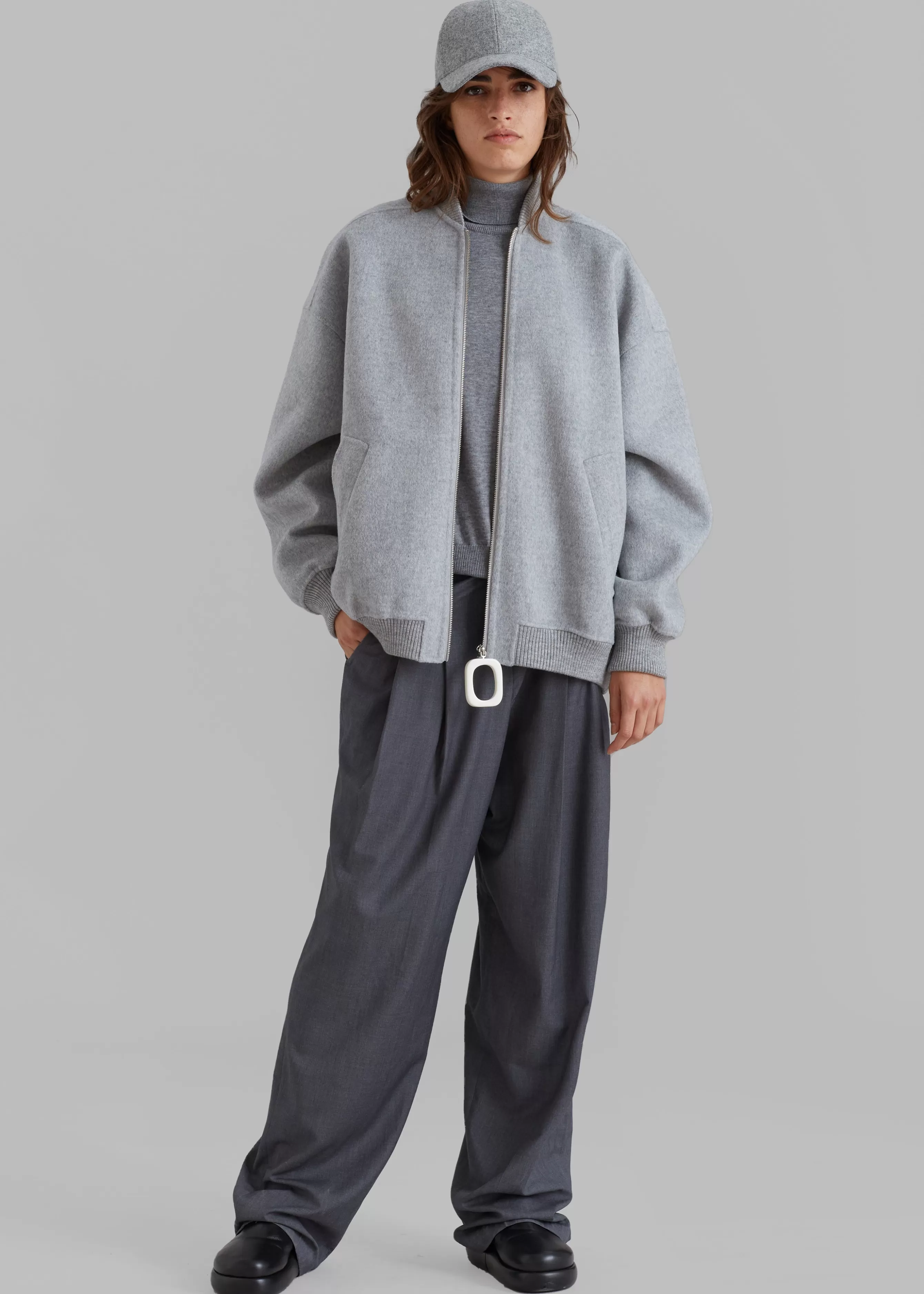 Women The Frankie Shop Jw Anderson Oversized Wool Bomber Jacket