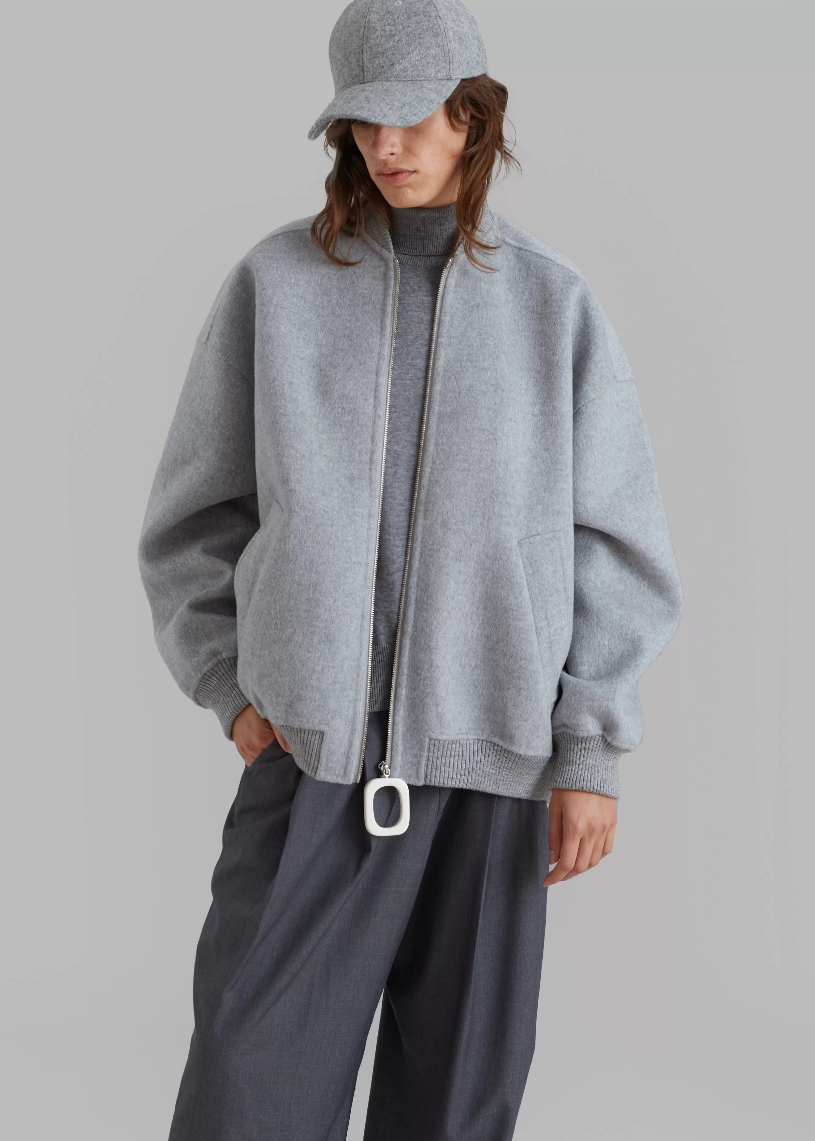 Women The Frankie Shop Jw Anderson Oversized Wool Bomber Jacket