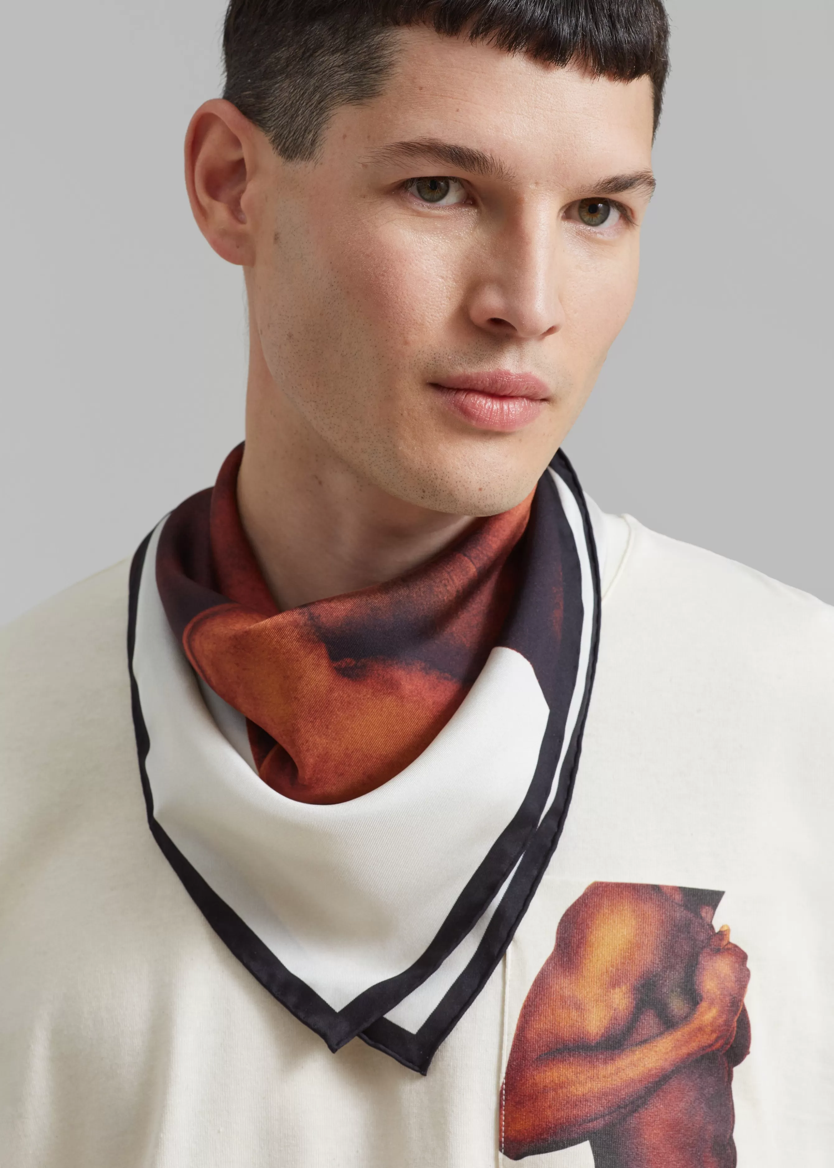 Men The Frankie Shop Jw Anderson Printed Silk Scarf