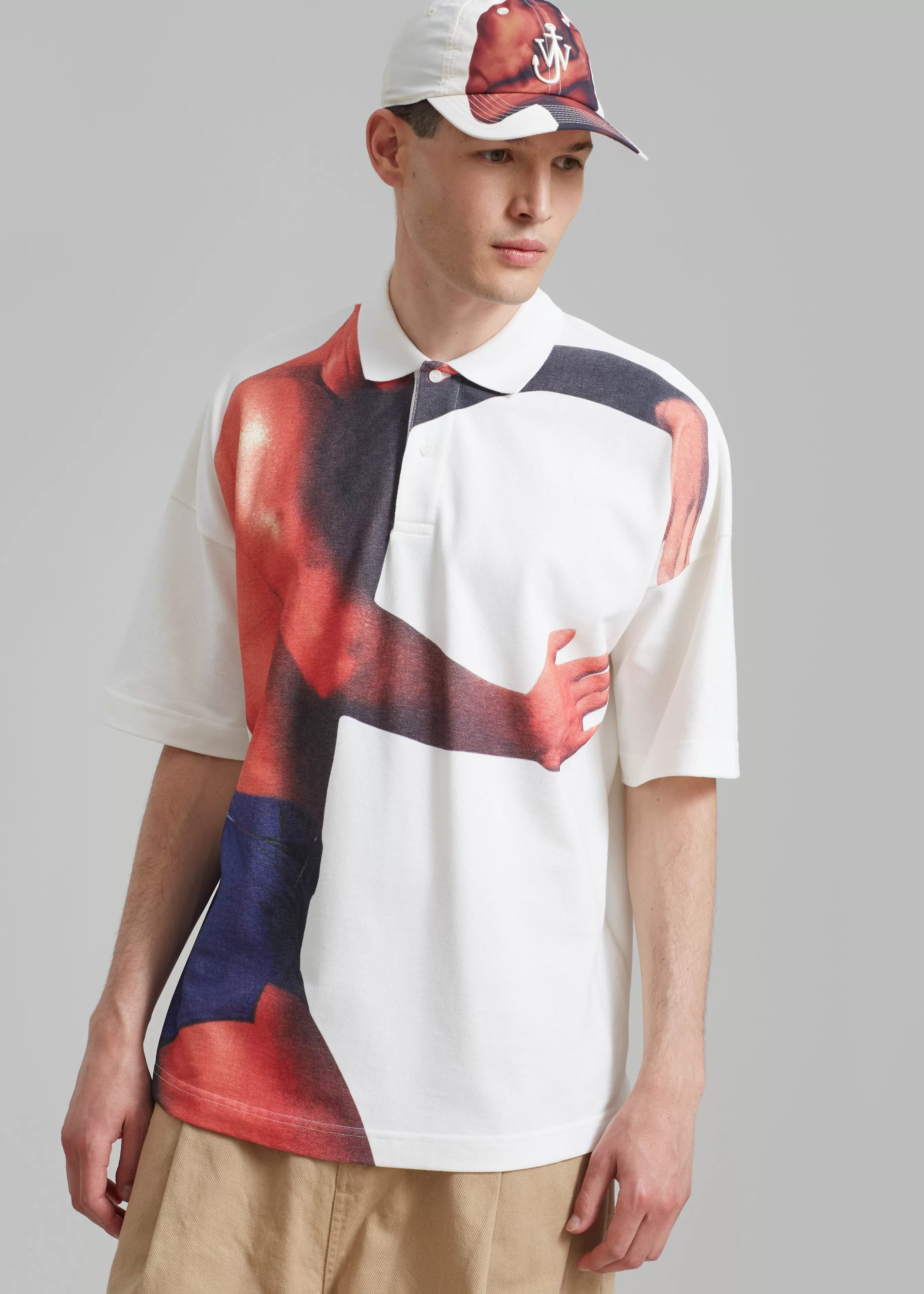 Men The Frankie Shop Jw Anderson Profile Stud Printed Polo Shirt