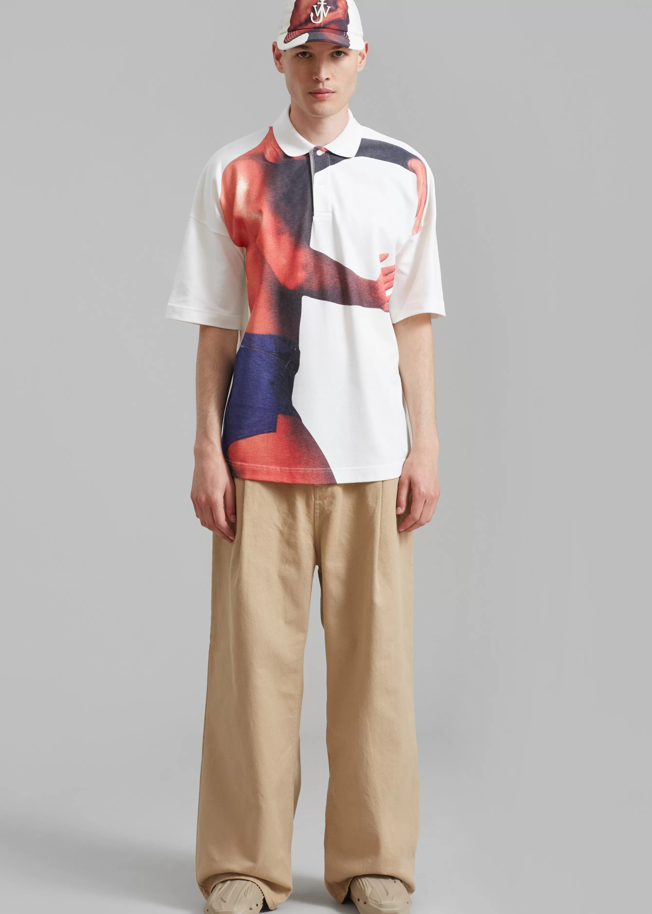 Men The Frankie Shop Jw Anderson Profile Stud Printed Polo Shirt