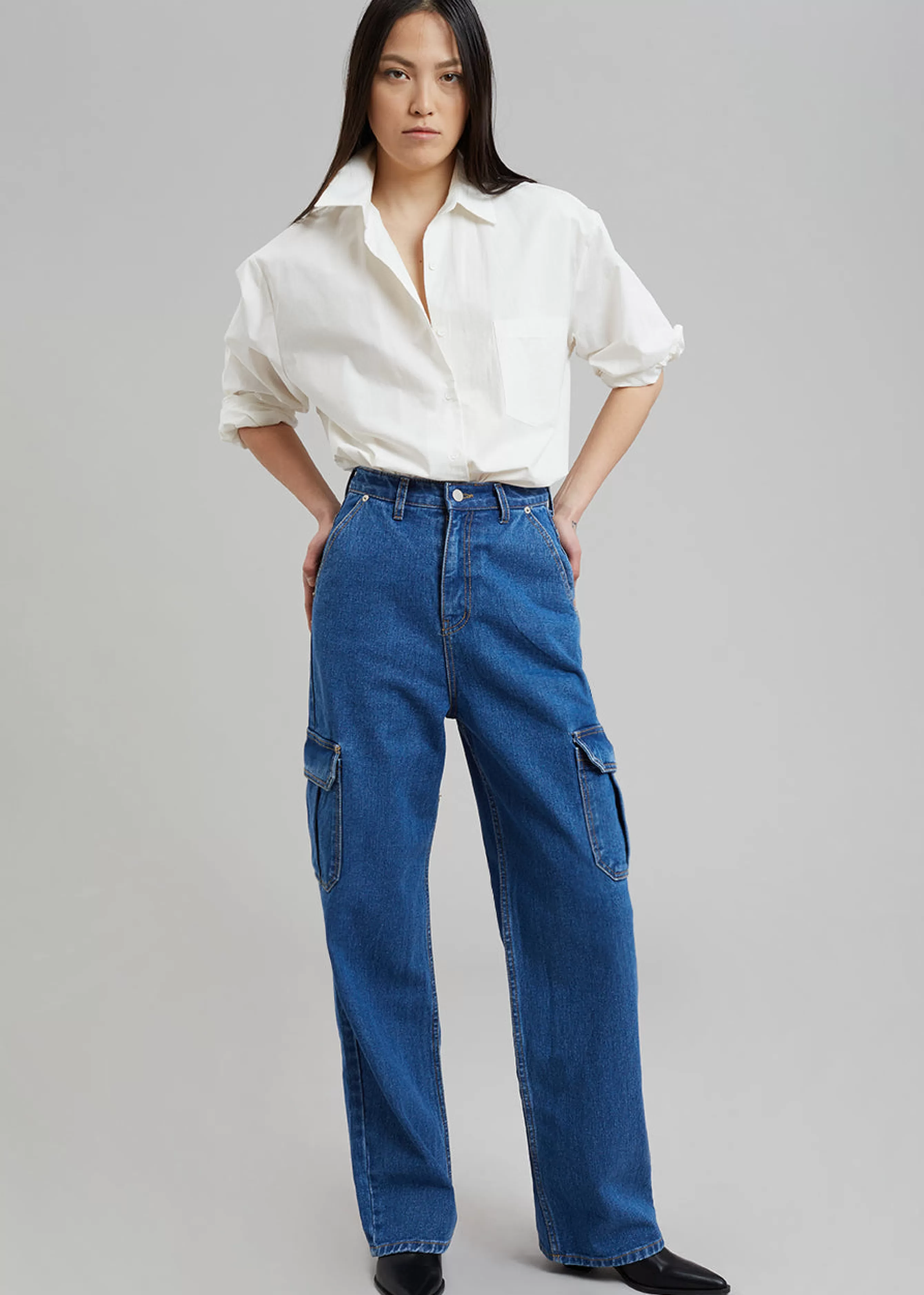 Women The Frankie Shop Kai Cargo Denim Pants