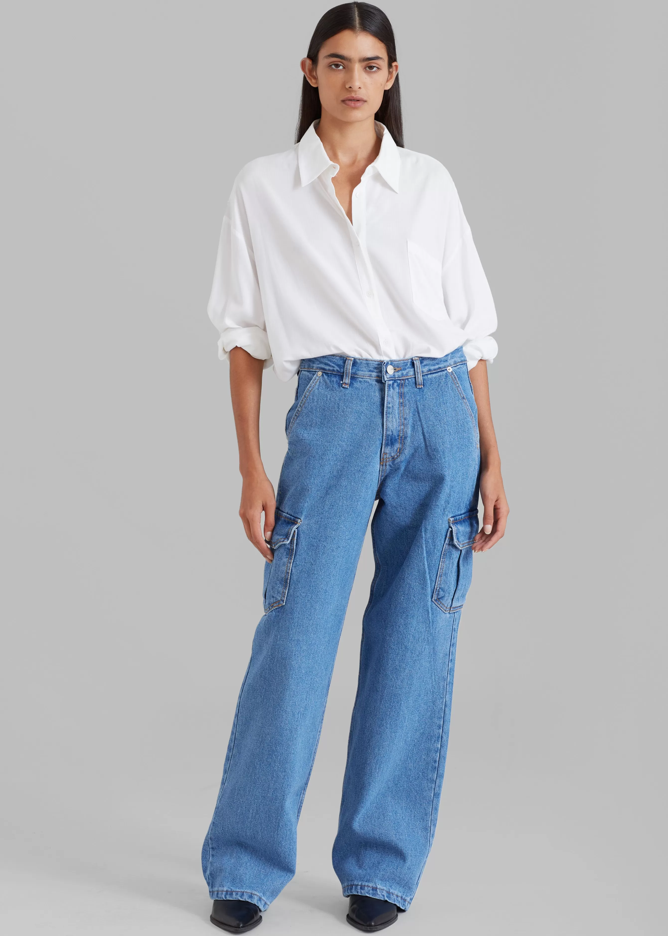 Women The Frankie Shop Kai Cargo Denim Pants