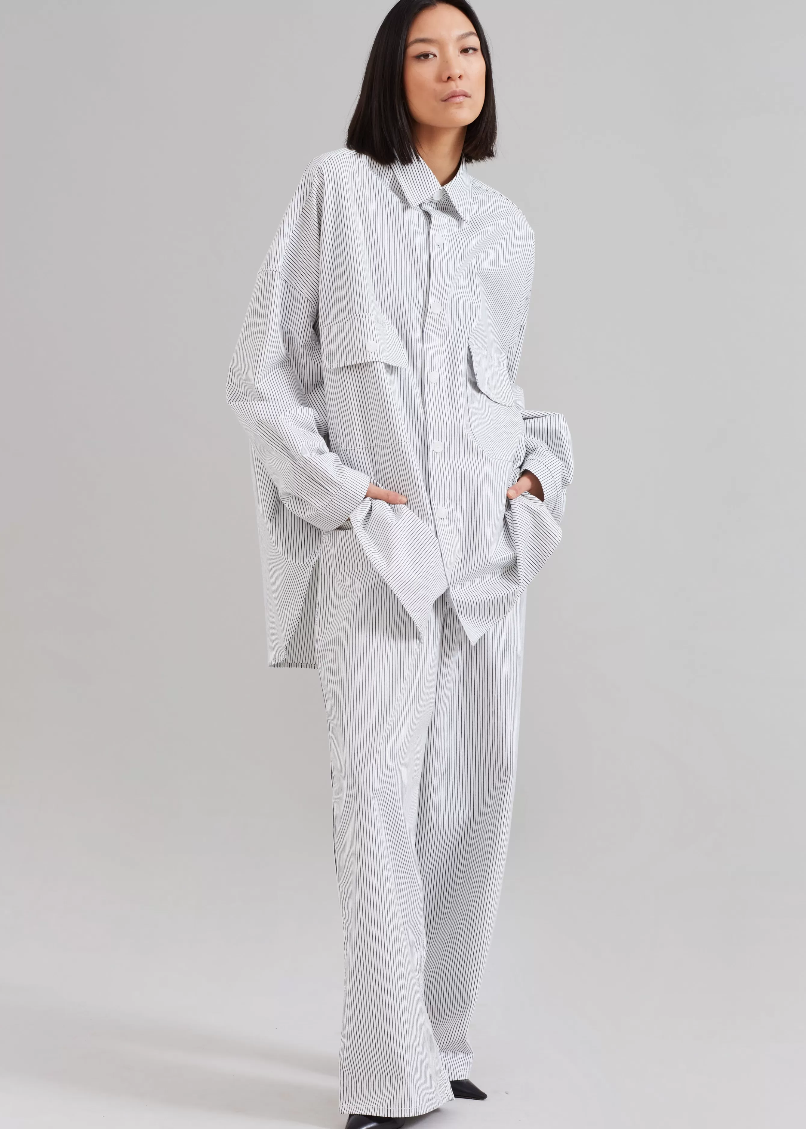 Women The Frankie Shop Kaline White Pocket Shirt