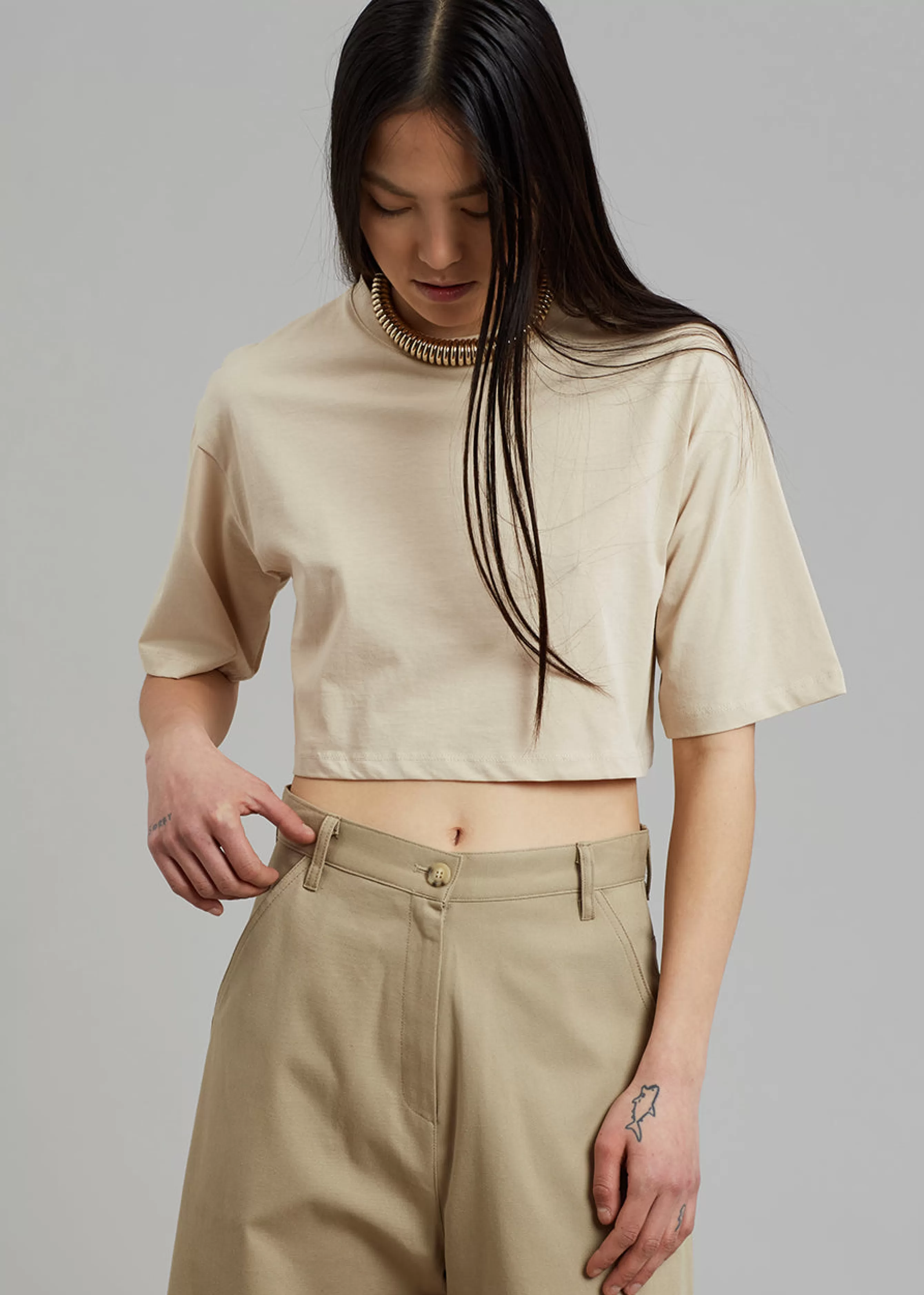 Women The Frankie Shop Karina Cropped T-Shirt