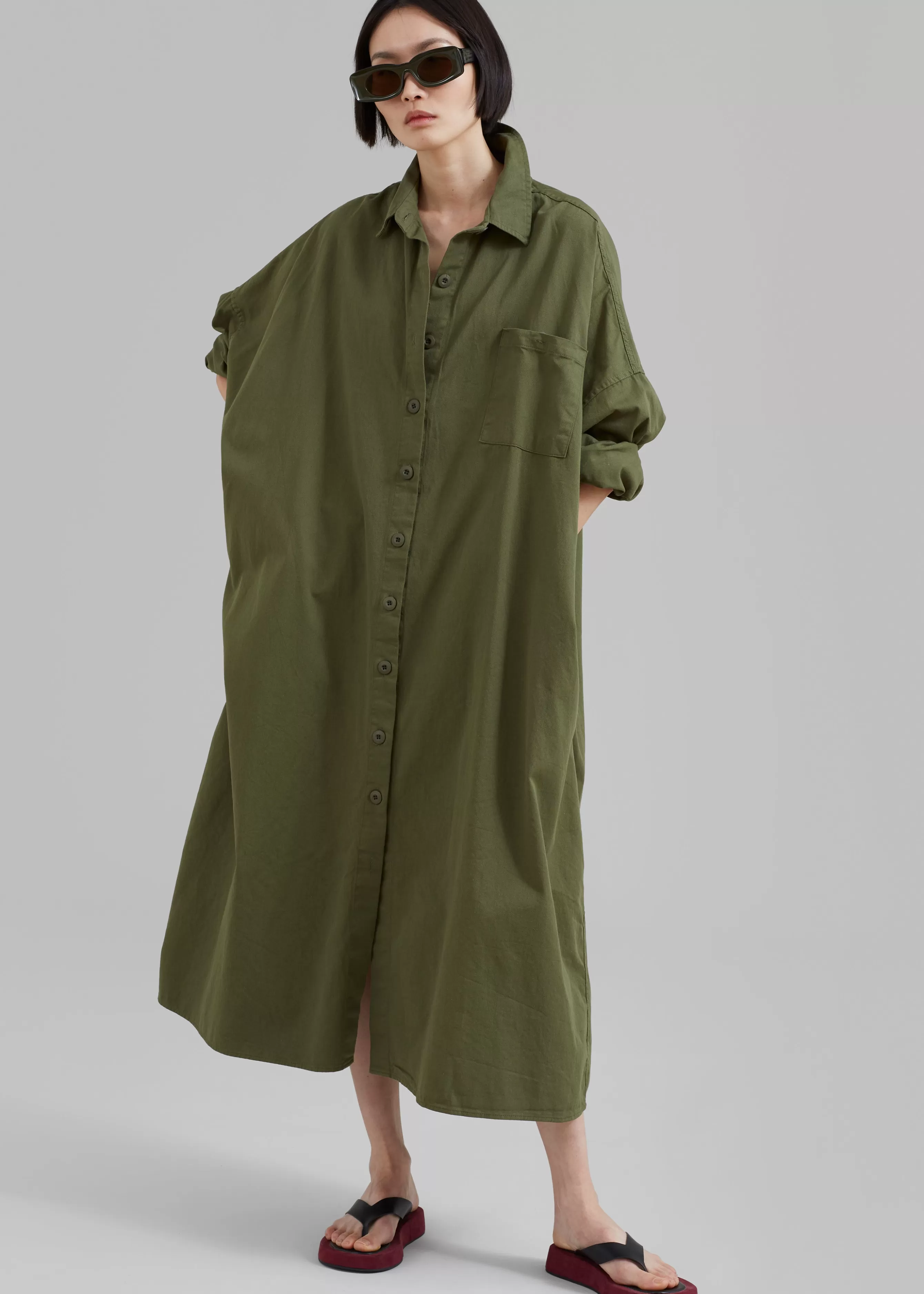 Women The Frankie Shop Kason Oversized Shirt Dress