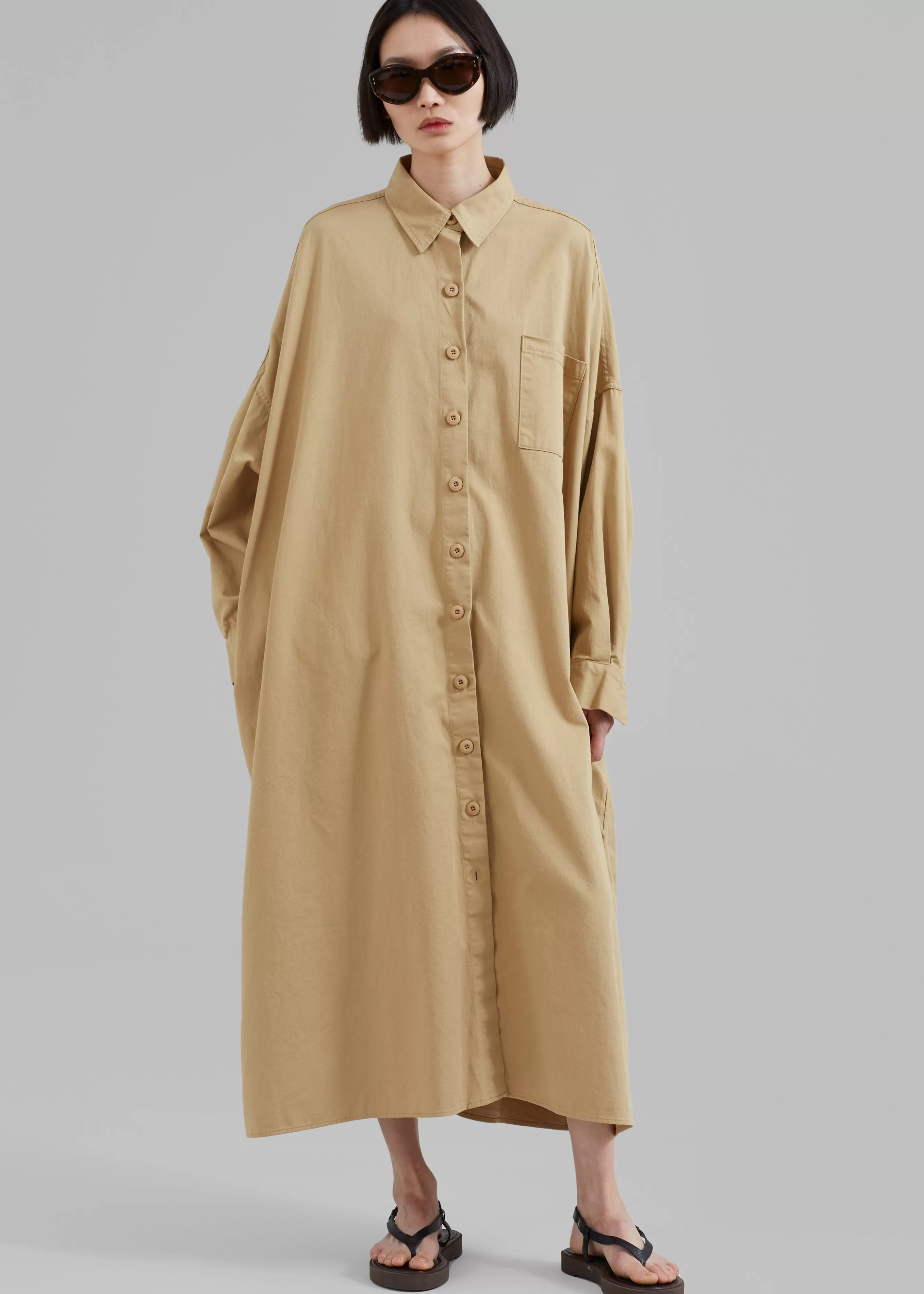 Women The Frankie Shop Kason Oversized Shirt Dress