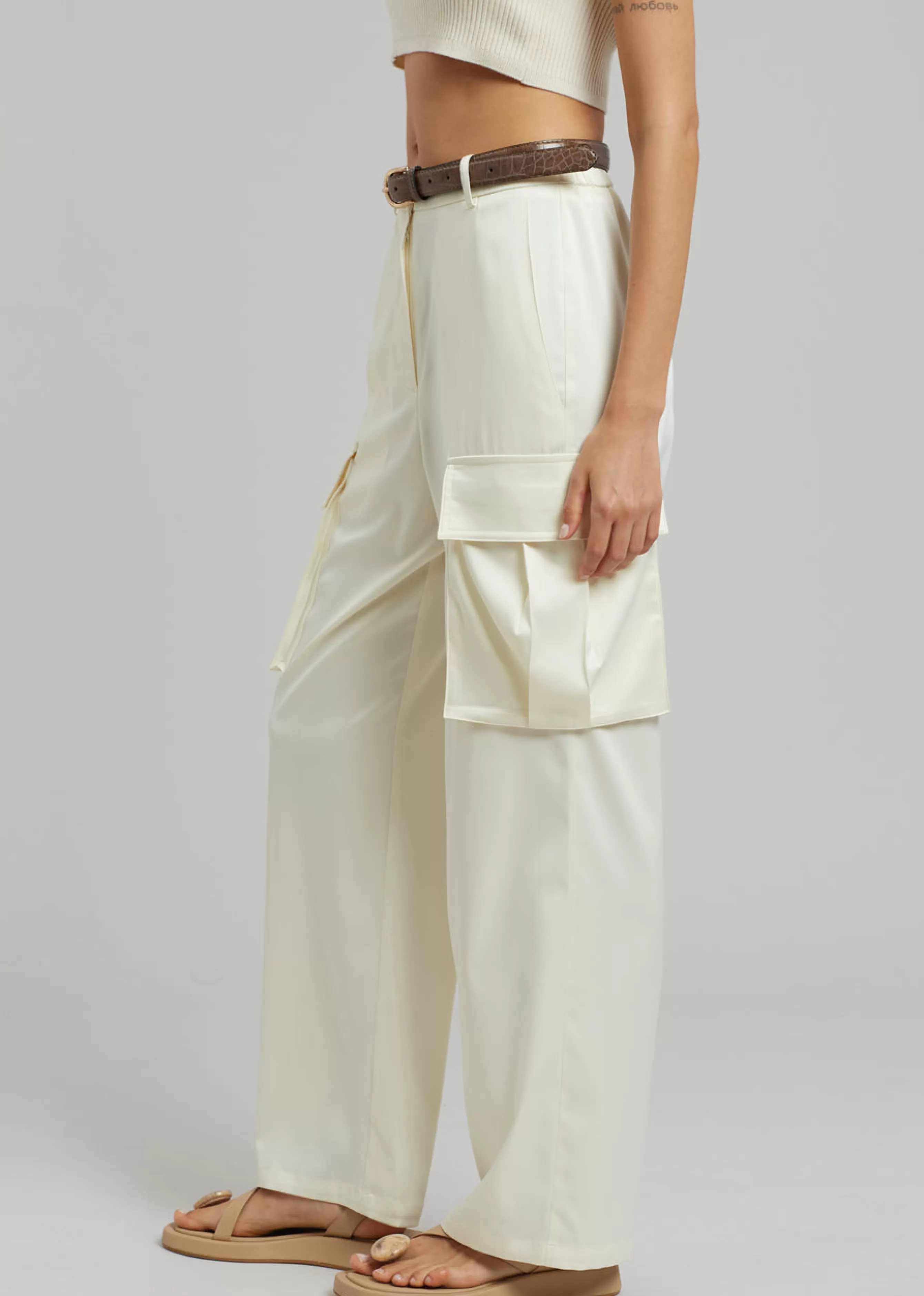 Women The Frankie Shop Lauren Silky Cargo Pants