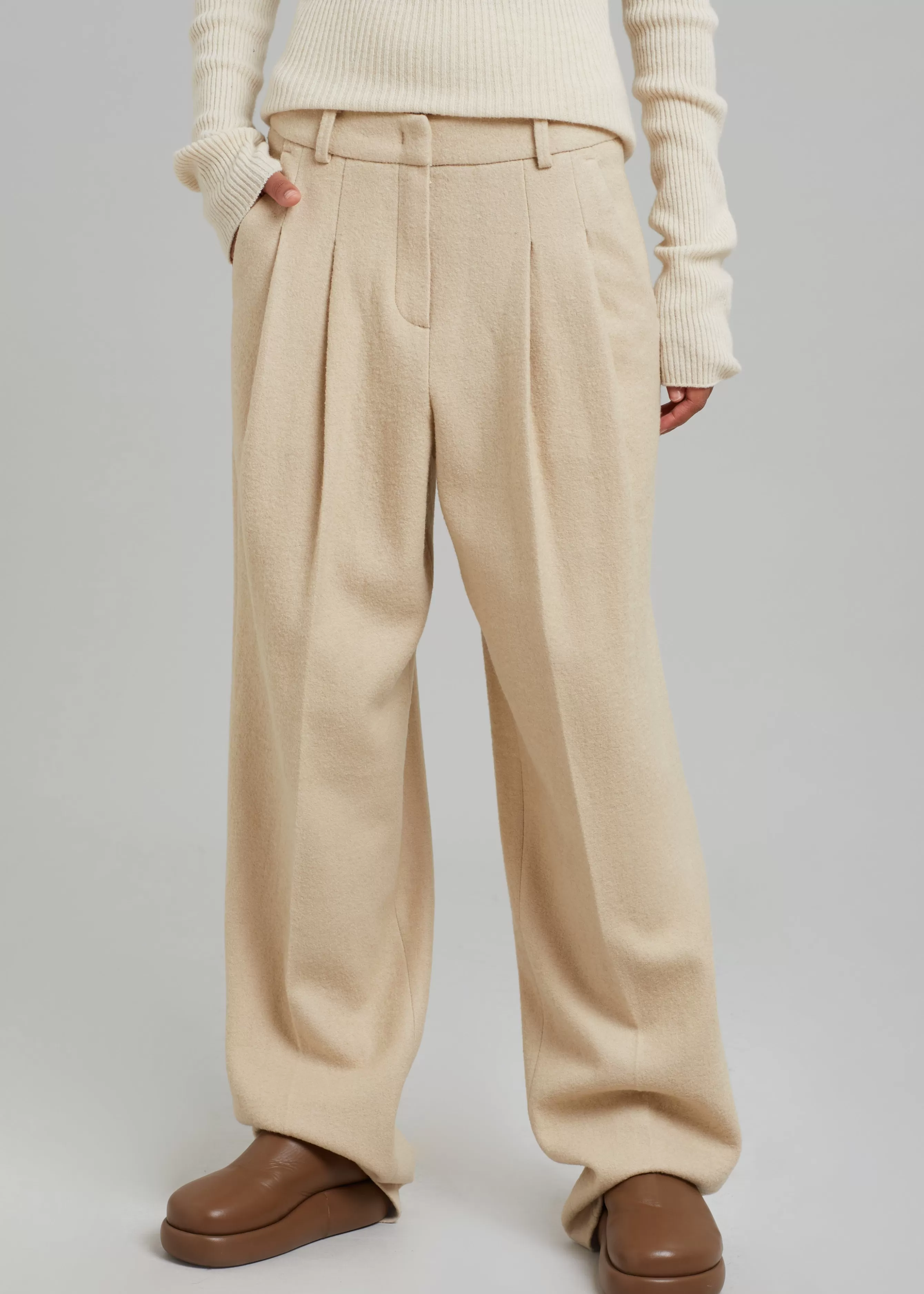 Women The Frankie Shop Layton Boiled Wool Suit Pants