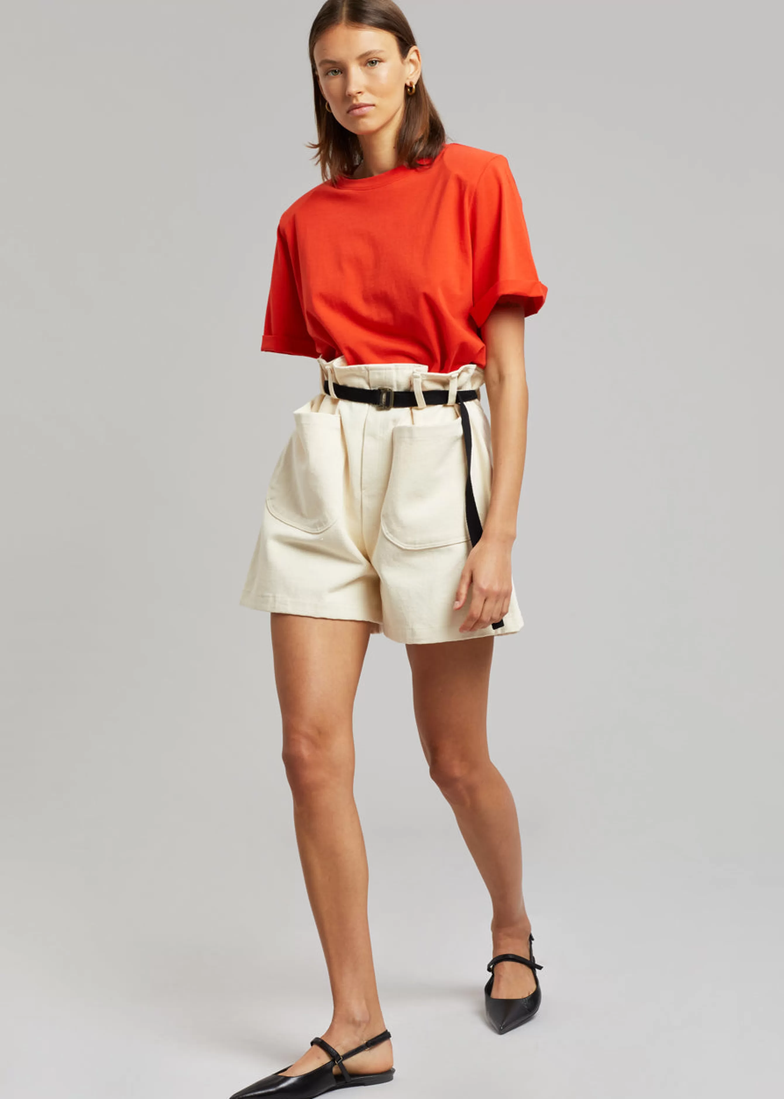 Women The Frankie Shop Lena Padded Shoulder Tee