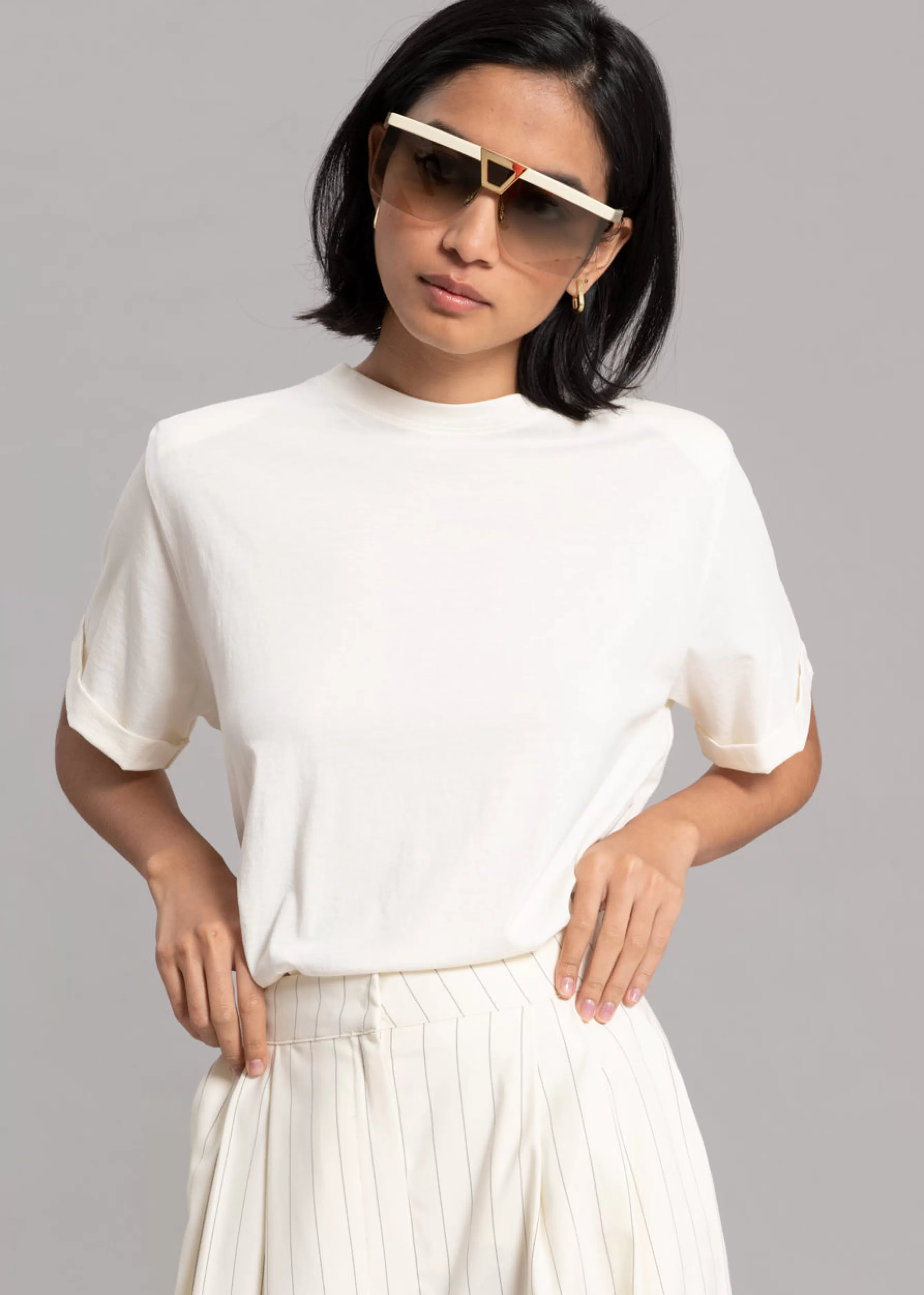 Women The Frankie Shop Lena Padded Shoulder Tee