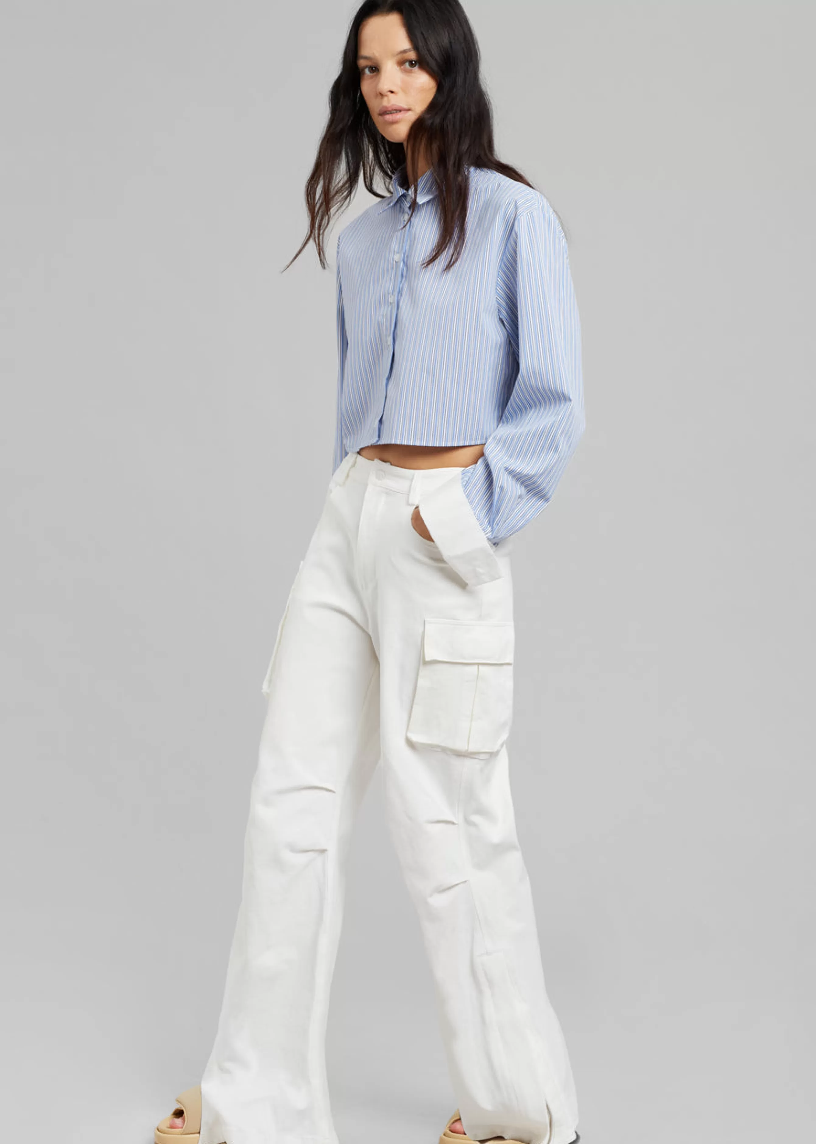 Women The Frankie Shop Lil Contrast Cuff Shirt