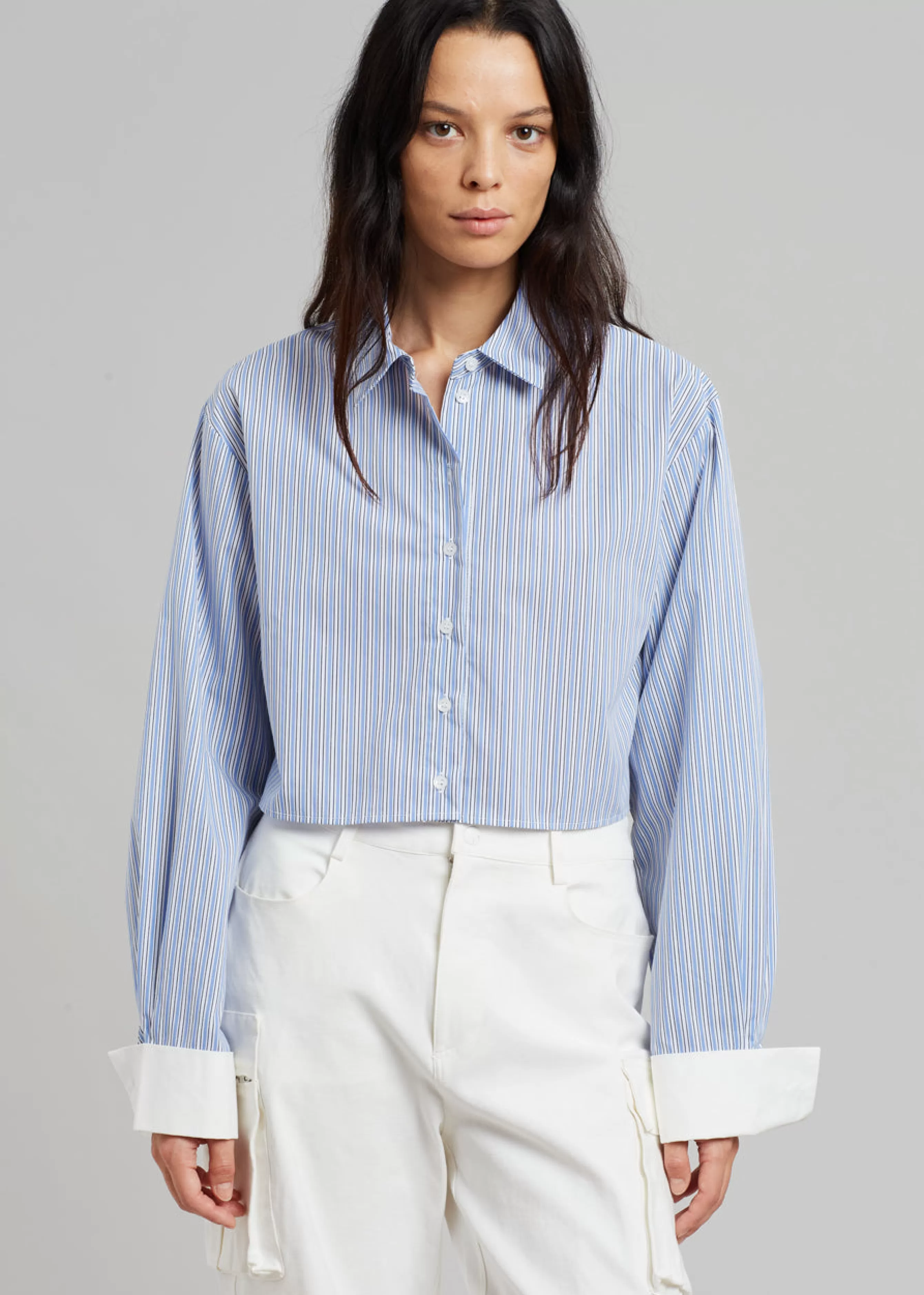 Women The Frankie Shop Lil Contrast Cuff Shirt