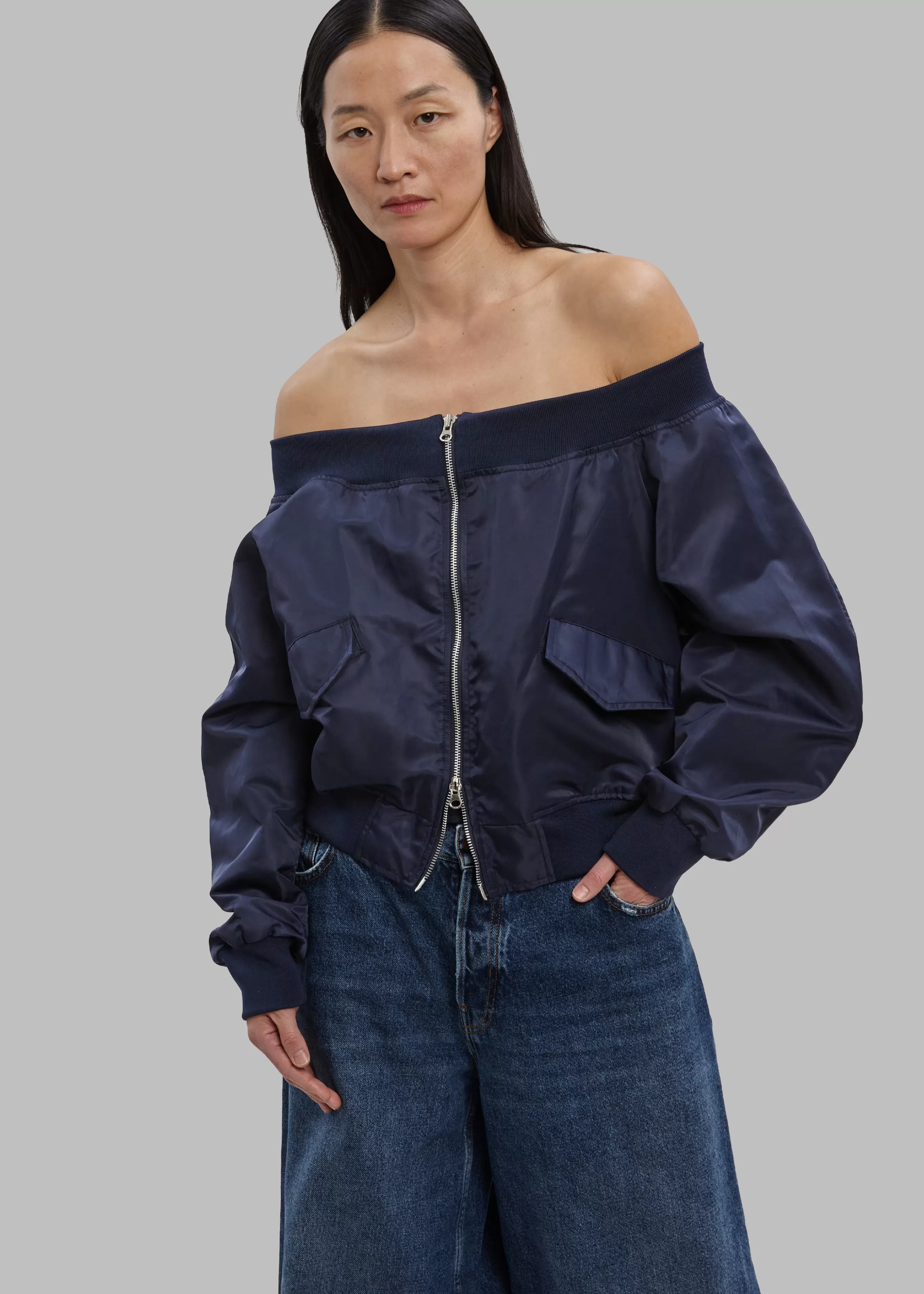 Women The Frankie Shop Lilya Off Shoulder Bomber